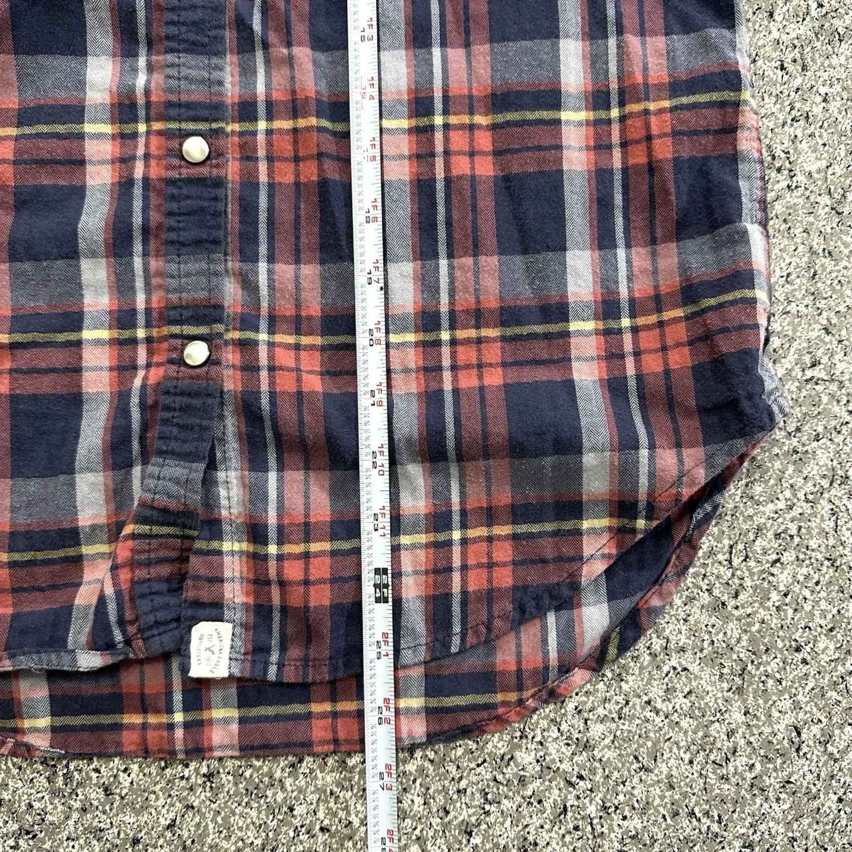 American Eagle Outfitters VINTAGE American Eagle Pearl Snap Shirt Womens XS Boyfriend Fit Flannel LS Plaid Size XS / US 0-2 / IT 36-38 - 5 Thumbnail