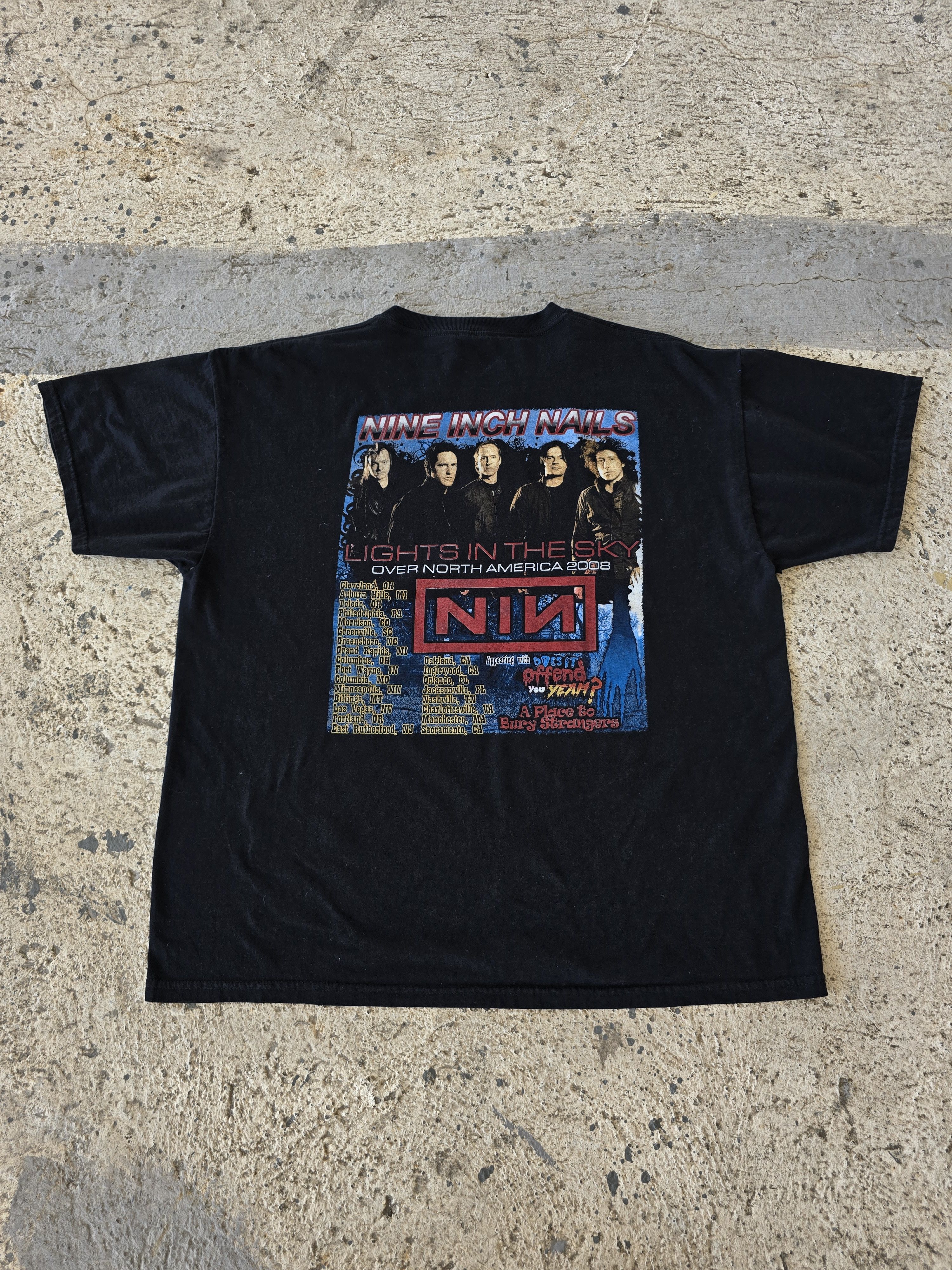 Vintage Nine Inch Nails 2008 Tour Tee Bootleg Size US XL / EU 56 / 4 - 3 Thumbnail