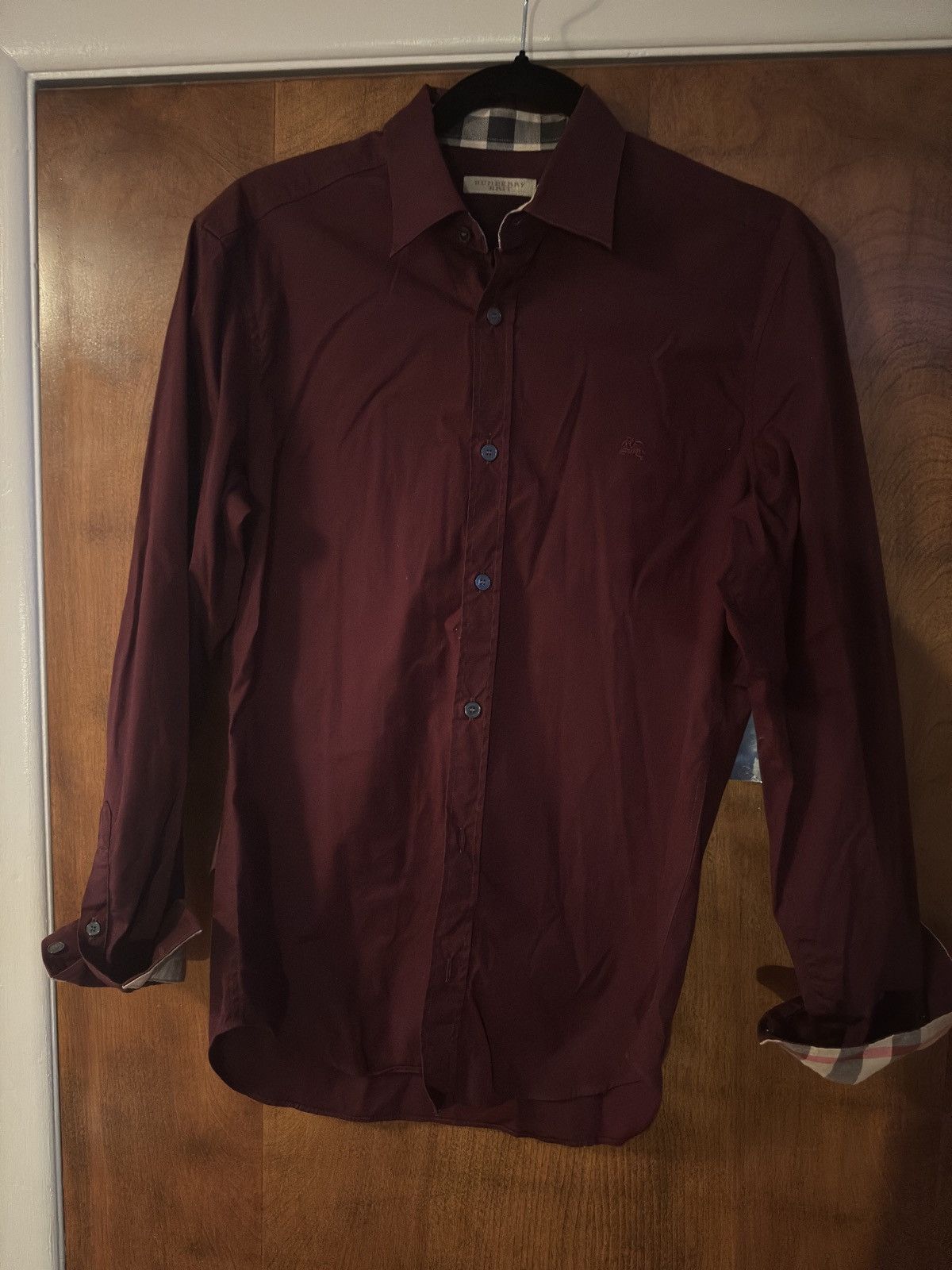 Burberry Burgundy Burberry Brit Button-Up Shirt Size US S / EU 44-46 / 1 - 1 Thumbnail