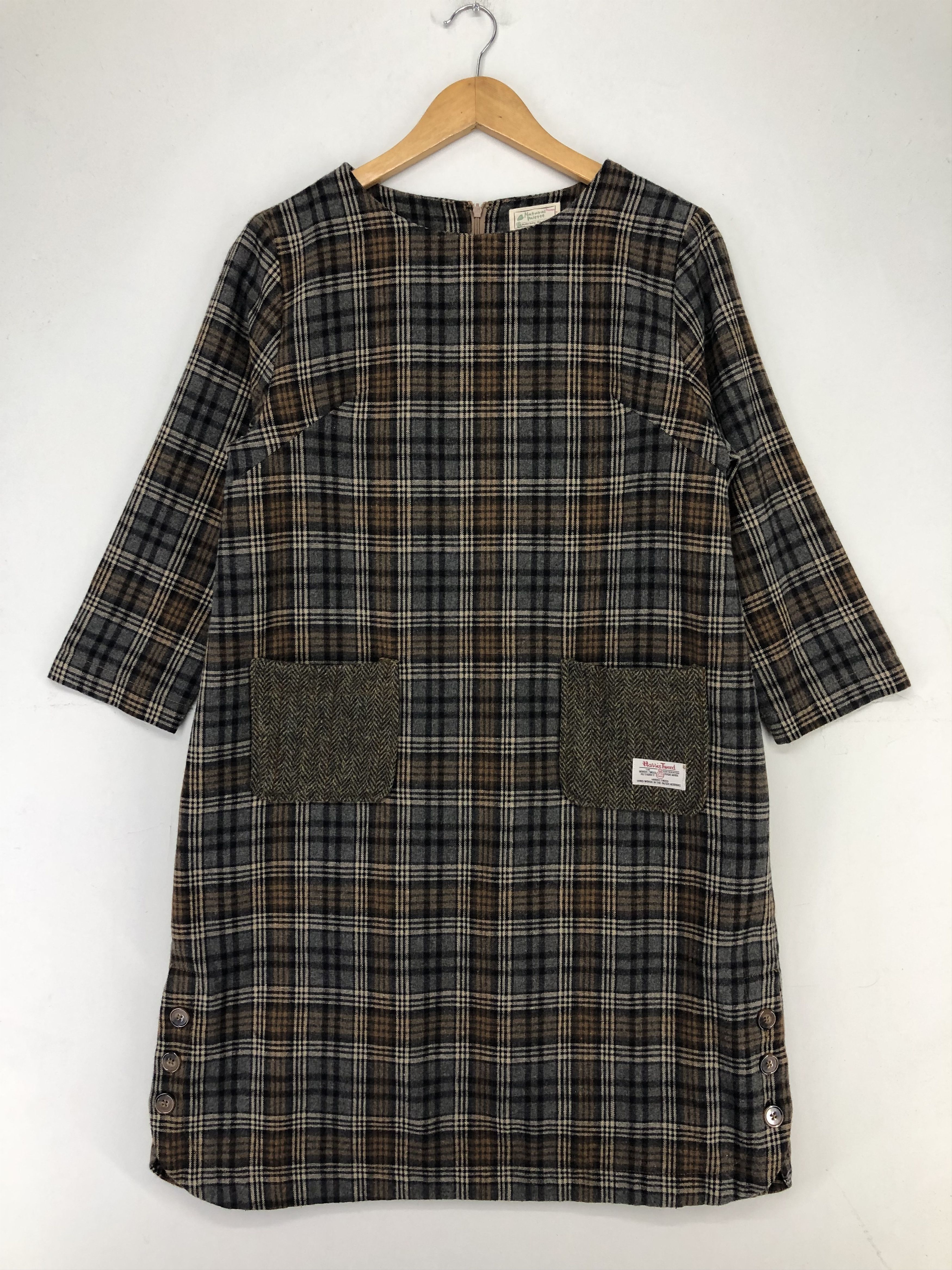 Harris Tweed Harris Tweed x Shimamura Check Pattern Wool Tunic Dress Size L / US 10 / IT 46 - 1 Thumbnail