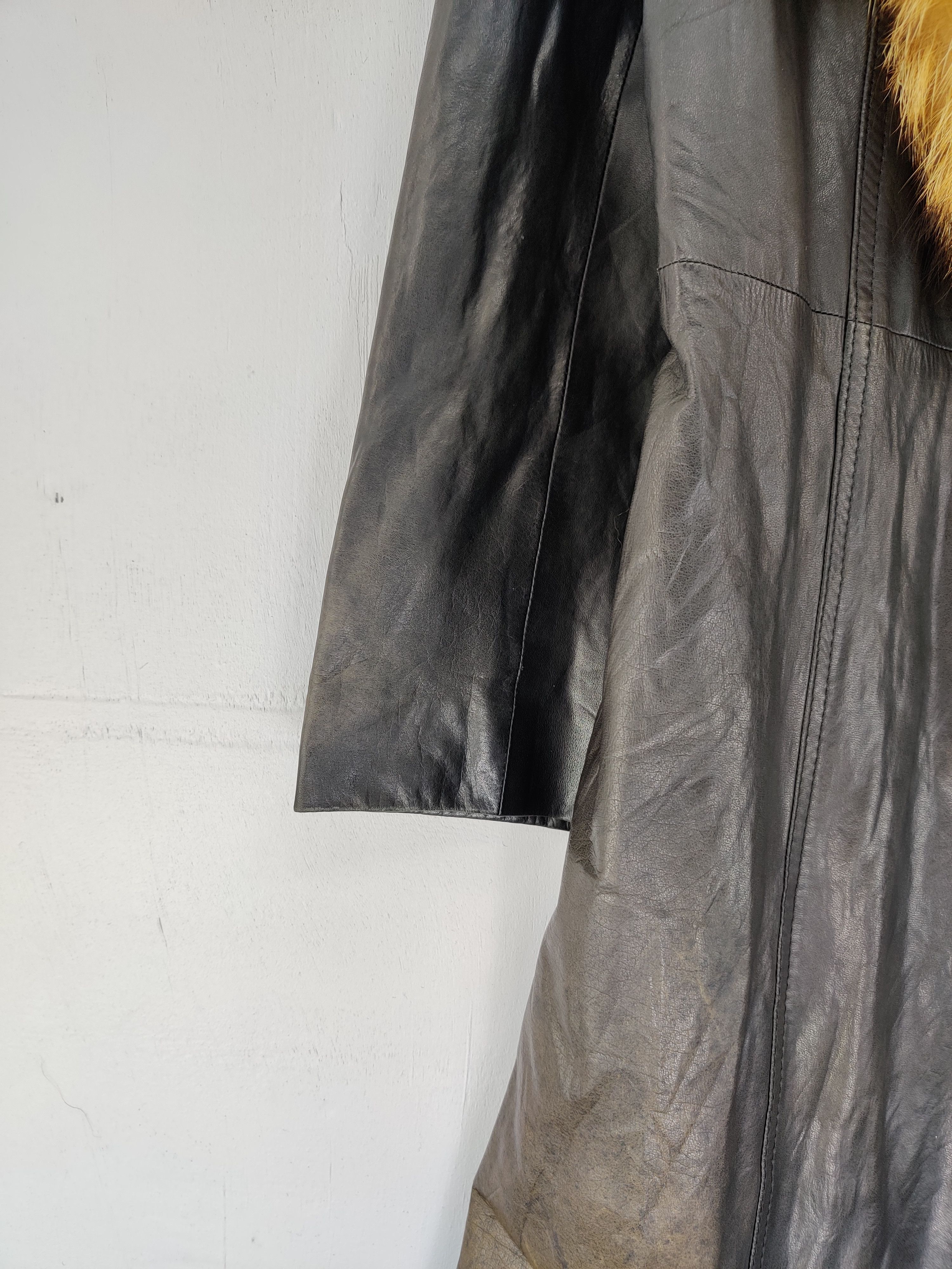 Japanese Brand Vintage Anap Leather Trench Coat Faux Fur Long Coat Size US S / EU 44-46 / 1 - 4 Thumbnail