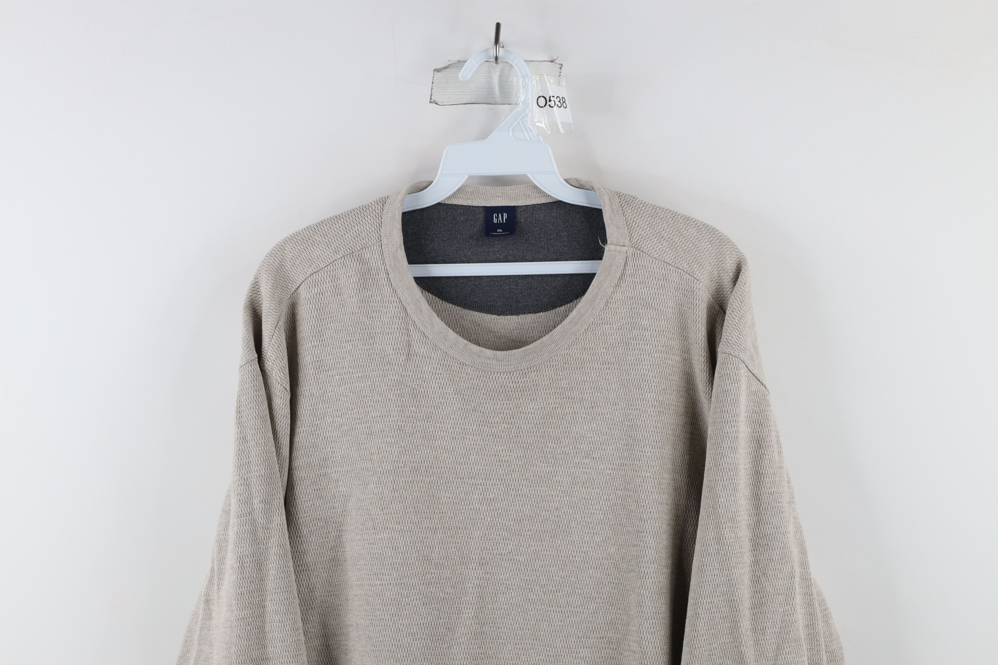 Gap Vintage Gap Heavyweight Thermal Waffle Knit T-Shirt Beige Size US XL / EU 56 / 4 - 2 Thumbnail