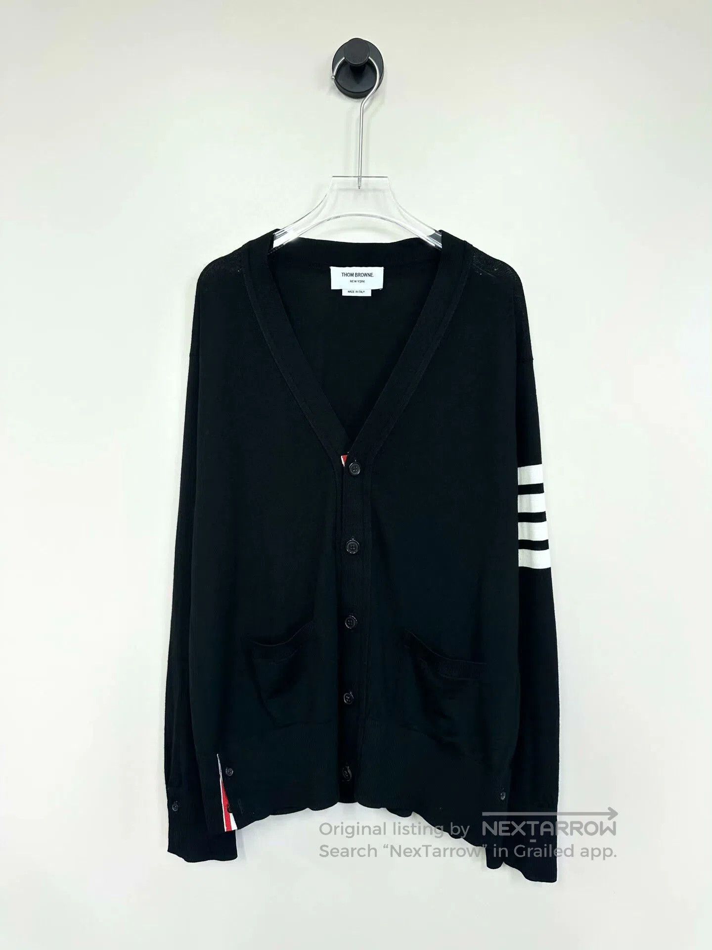 Thom Browne Thom Browne Black Wool Cardigan. Size US XL / EU 56 / 4 - 1 Thumbnail