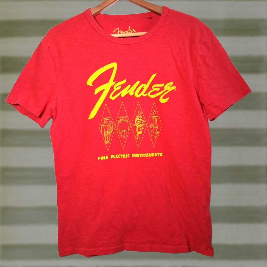 Lucky Brand Lucky Brand Red Shirt M Short Sleeve Crew Neck Graphic Guitar Amps Strings Music Distressed Look Mens T-Shirt Size US M / EU 48-50 / 2 - 1 Thumbnail