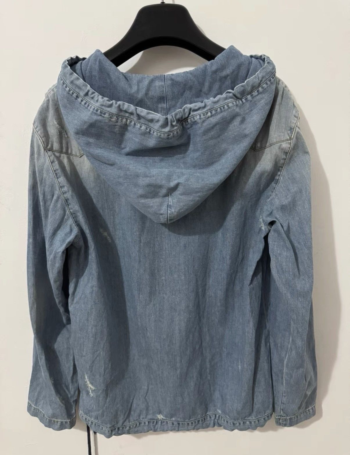 Saint Laurent Paris Saint Laurent (SLP) 19SS Runway Distressed Denim Hoodie Size US XS / EU 42 / 0 - 2 Thumbnail