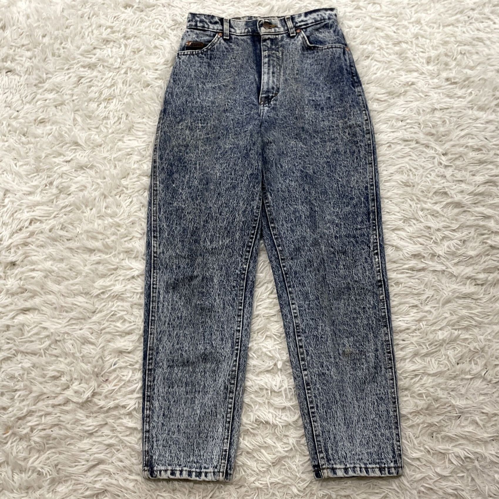 Lee VINTAGE LEE Jeans Women Jeans P 10 80s 90s Grunge Acid Wash Light Blue USA Denim Petite 26x27 Womens Size 26" / US 2 / IT 38 - 3 Thumbnail