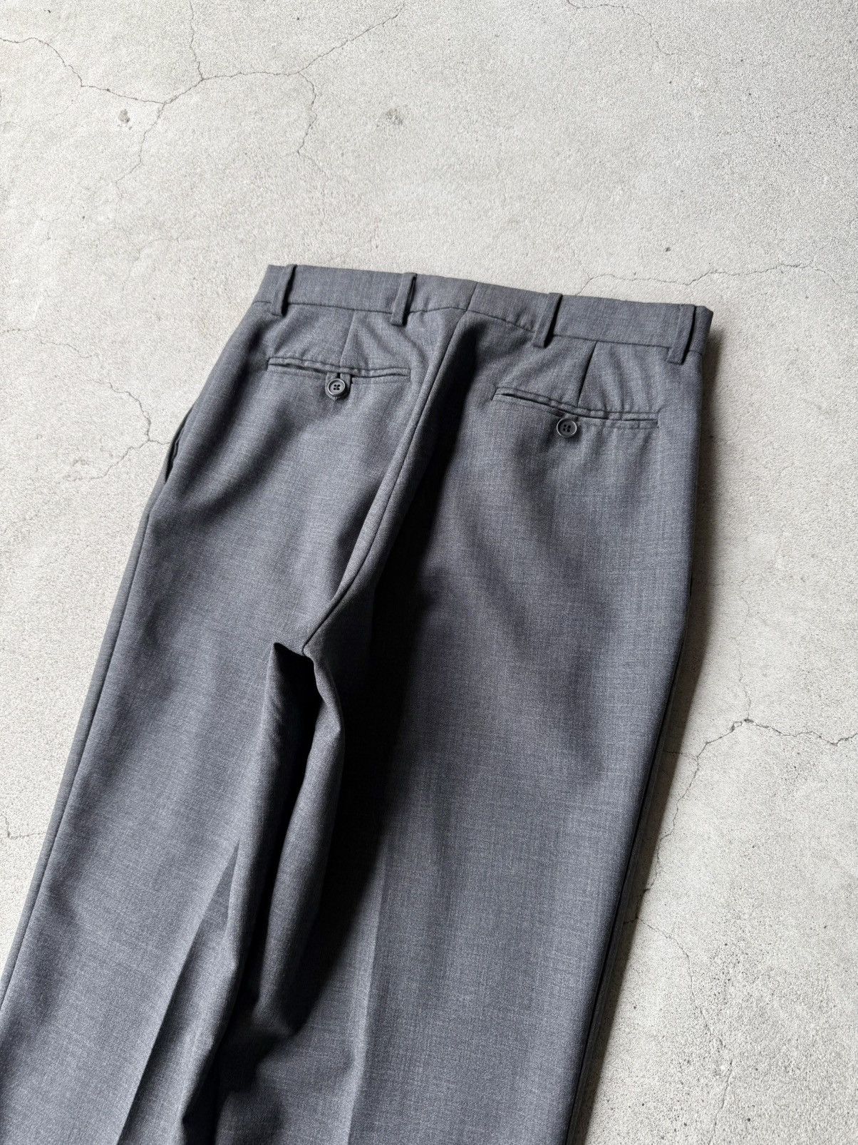 Helmut Lang 90s HELMUT LANG Archive Dark Gray Wool Slacks Size US 27 - 6 Thumbnail
