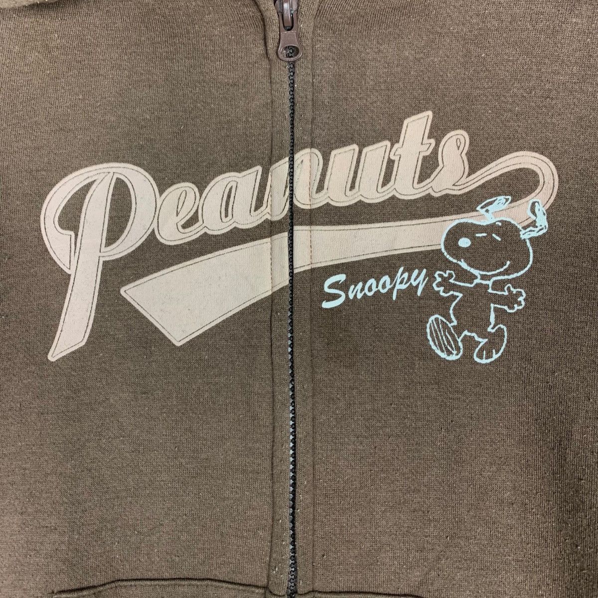 Cartoon Network PEANUTS SNOOPY Big Logo Zipper Brown Hoodies #0733-C33 Size US M / EU 48-50 / 2 - 17 Thumbnail