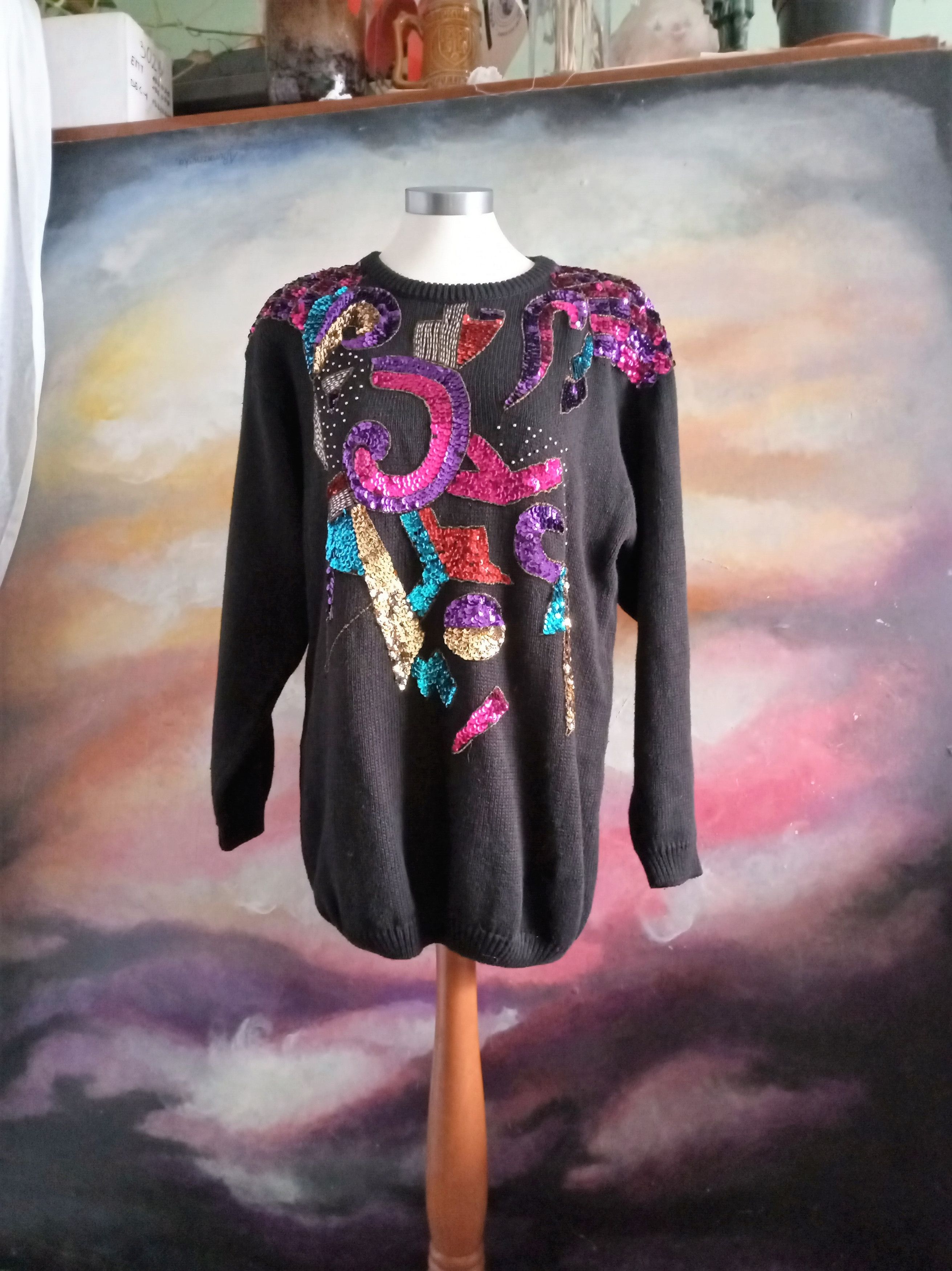 Vintage Unisex True Vintage Sequin Sweater Size ONE SIZE - 2 Thumbnail