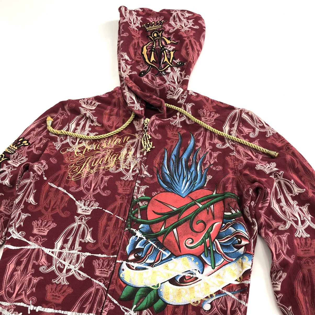 Christian Audigier Vintage Ed Hardy Christian Audigier Heart Tattoo Zip Hoodie Size S / US 4 / IT 40 - 3 Thumbnail