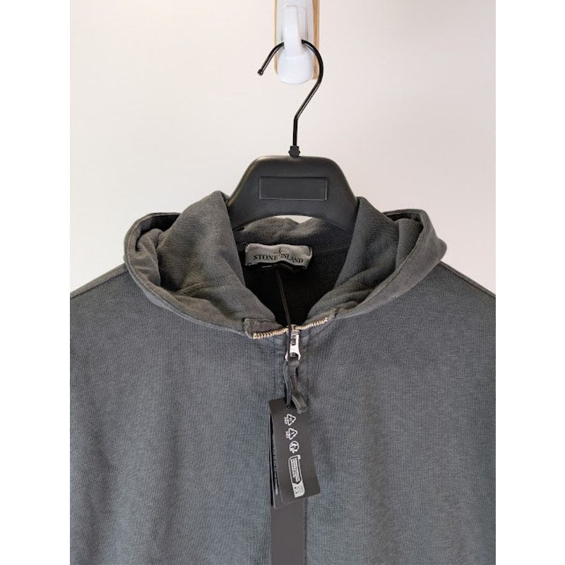 Stone Island o1rshd1 Malfile Cotton Fleece Zip Up Hoodie in Dark Grey Size US S / EU 44-46 / 1 - 8 Thumbnail