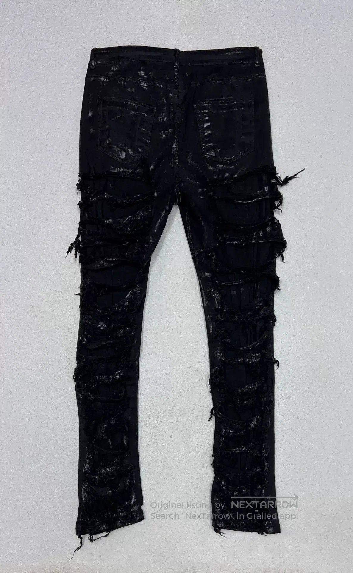 Rick Owens Rick Owens Waxed Distressed Destroyed Pants. Size US 34 / EU 50 - 1 Thumbnail