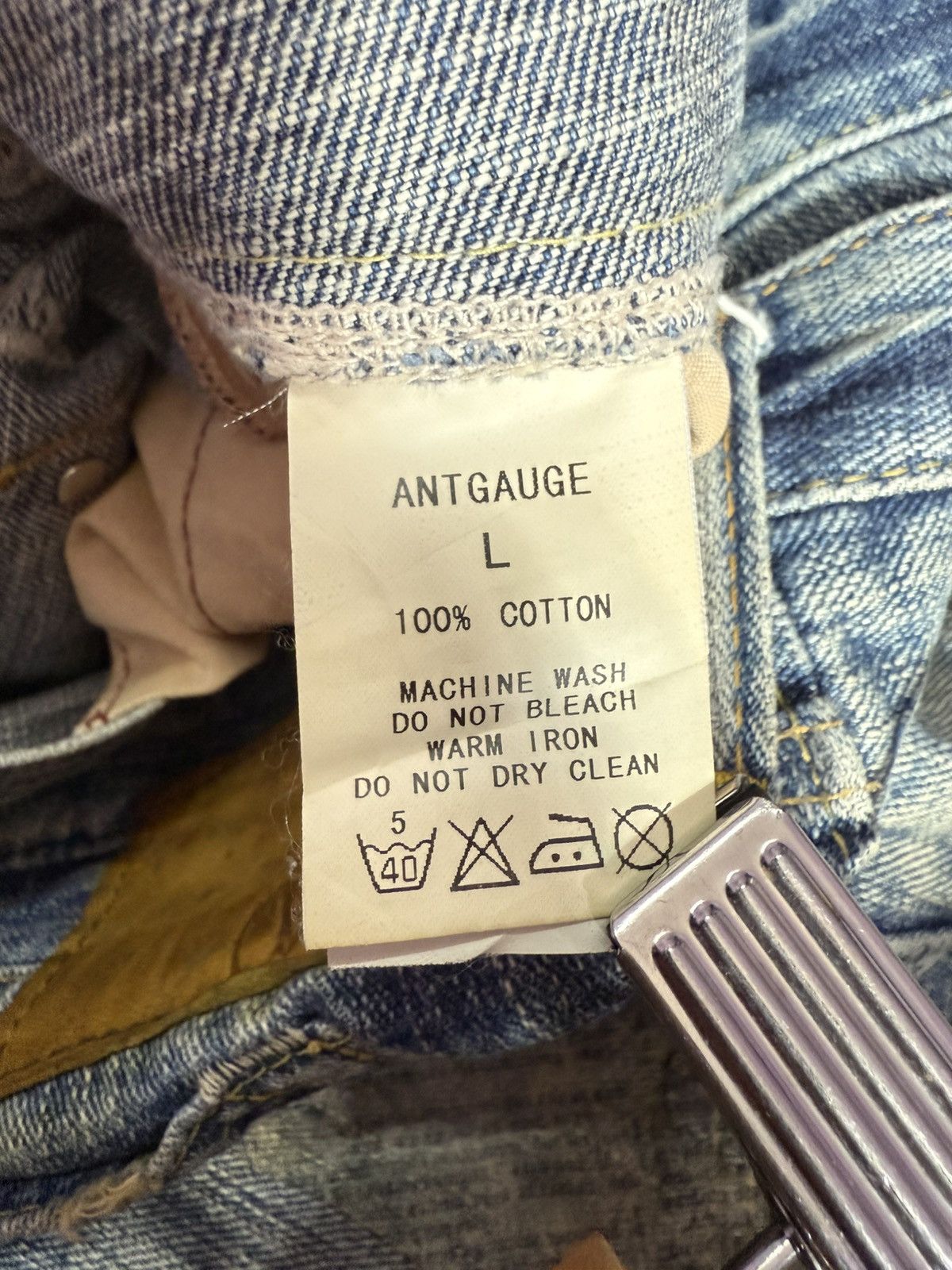 Hysteric Glamour × Japanese Brand Antgauge Japan Boro Distressed Newspaper Patch Jeans Size US 30 / EU 46 - 25 Thumbnail