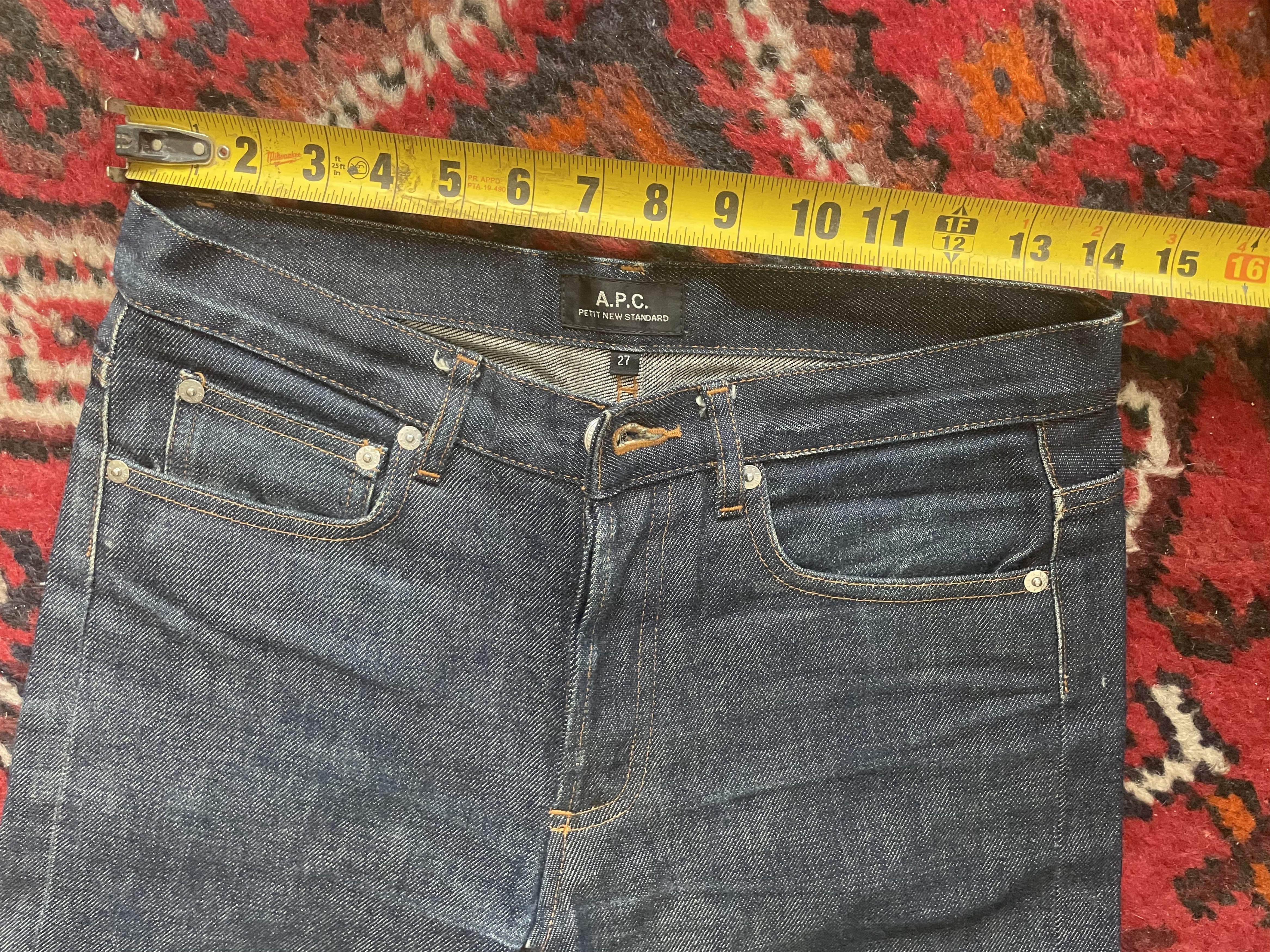 A.P.C. APC Petit New Standard 27 x 31 Raw Dark Blue Denim Raw Jeans Size US 27 - 4 Thumbnail
