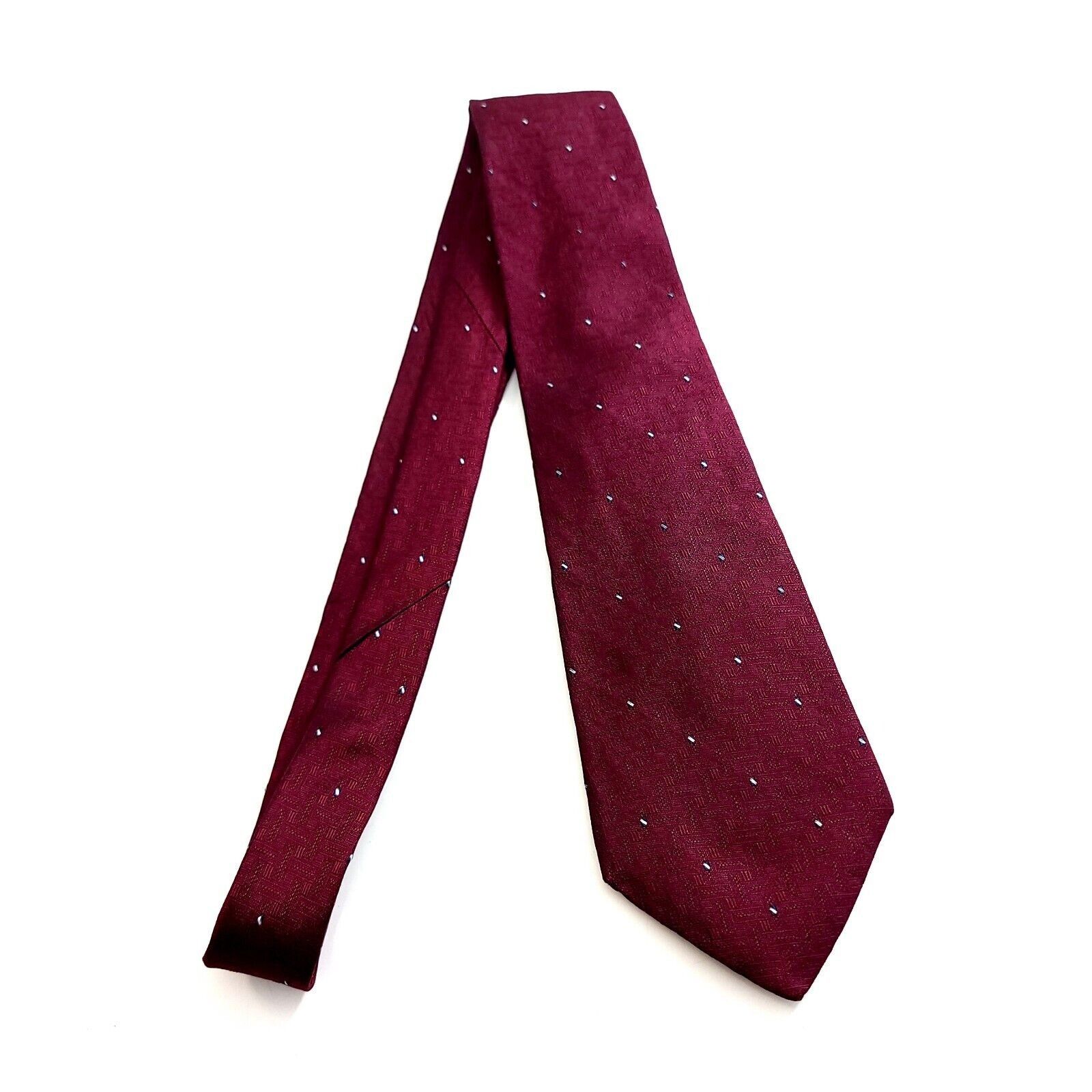 Pierre Cardin Pierre Cardin Red Woven Geometric Silk Tie Size ONE SIZE - 5 Thumbnail