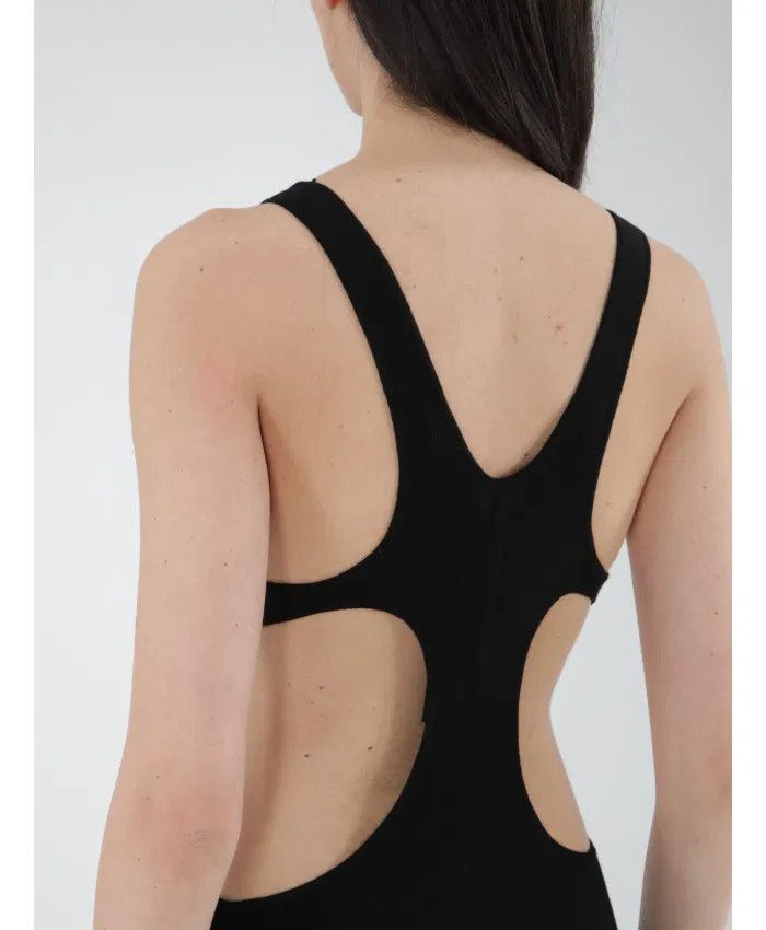 Saint Laurent Paris o1s1wg111124 Long Cut-Out Dress in Wool in Black Size XS / US 0-2 / IT 36-38 - 6 Thumbnail