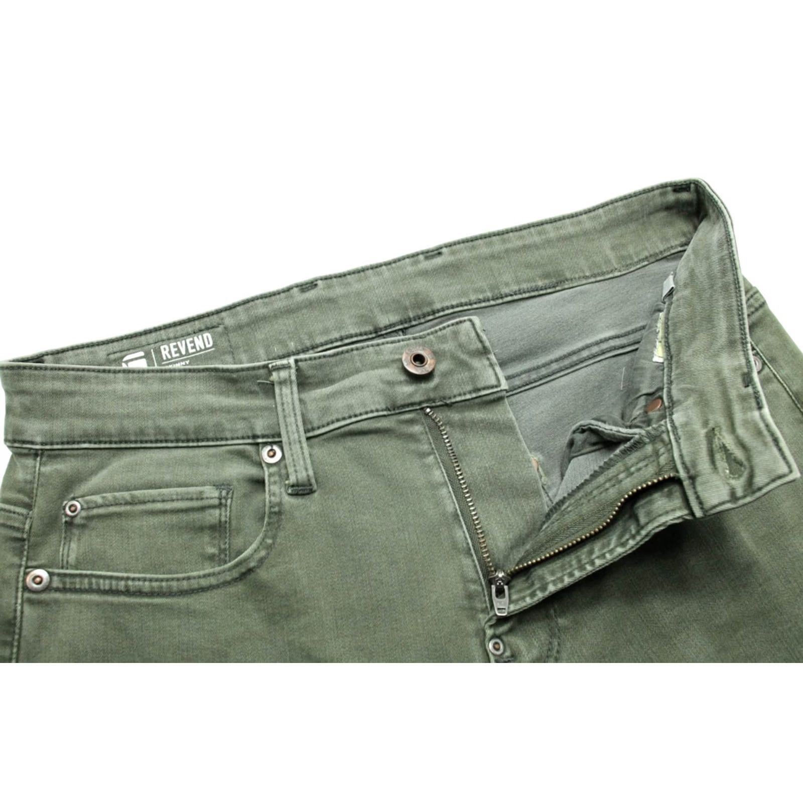 G-Star G-Star Jeans Mens W31/L30 Green Revend Skinny Men Stretch Zip Fly Pocket Design Size US 31 - 4 Thumbnail