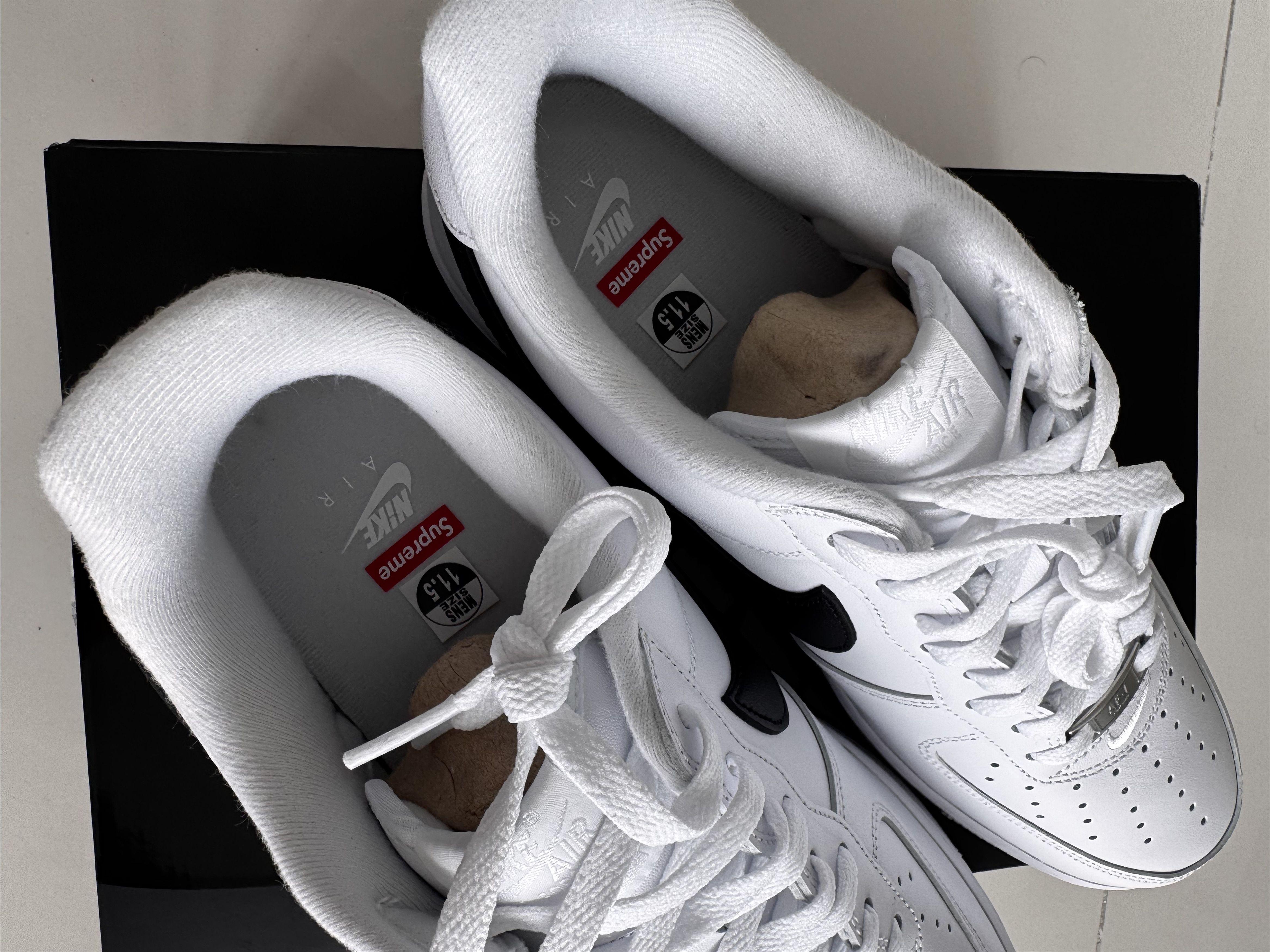 Supreme Supreme x Nike Air Force 1 Low White Black CU9225-102 Size US 11.5 / EU 44-45 - 5 Thumbnail