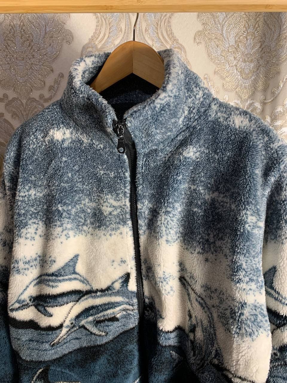 Vintage VERY RARE ANIMAL DELPHINE FLEECE LIGHT ZIP JACKET Y2K 90s Size US S / EU 44-46 / 1 - 3 Thumbnail