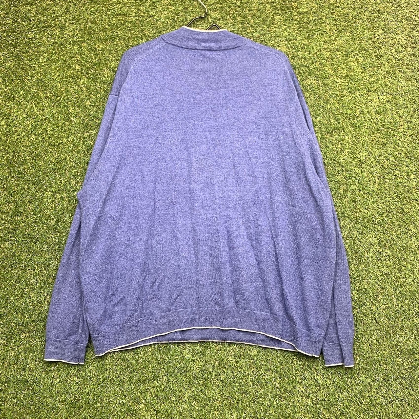 Hart Schaffner Marx Hart Schaffner Marx Sweater Mens 2XL Blue Wool Knit 1/4 Zip Pullover Classic Casual Long Sleeve Cardigan Style Size US XXL / EU 58 / 5 - 2 Thumbnail