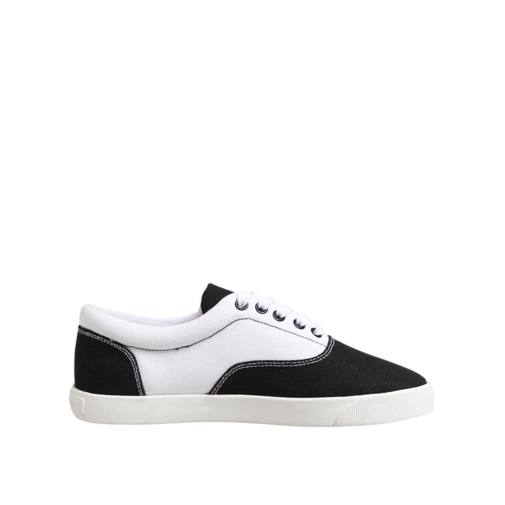 Dolce & Gabbana Dolce & Gabbana Black Cotton Canvas Lace Up Men Sneakers Sho Size US 6 / EU 39 - 1 Thumbnail