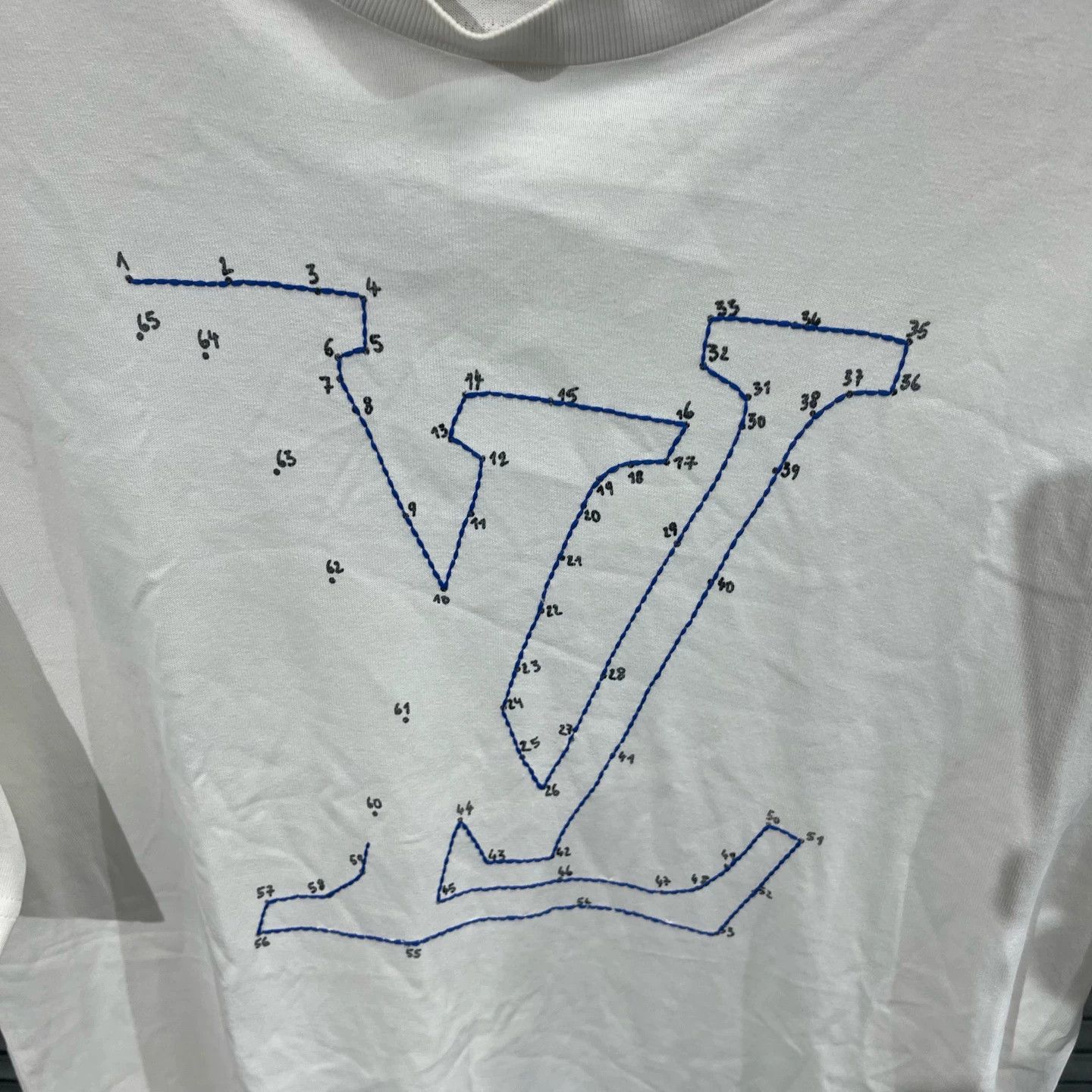 Louis Vuitton LV Digital Link Short Tee XL 95% New No Tag Neck Minor Flaw Size US XL / EU 56 / 4 - 4 Thumbnail