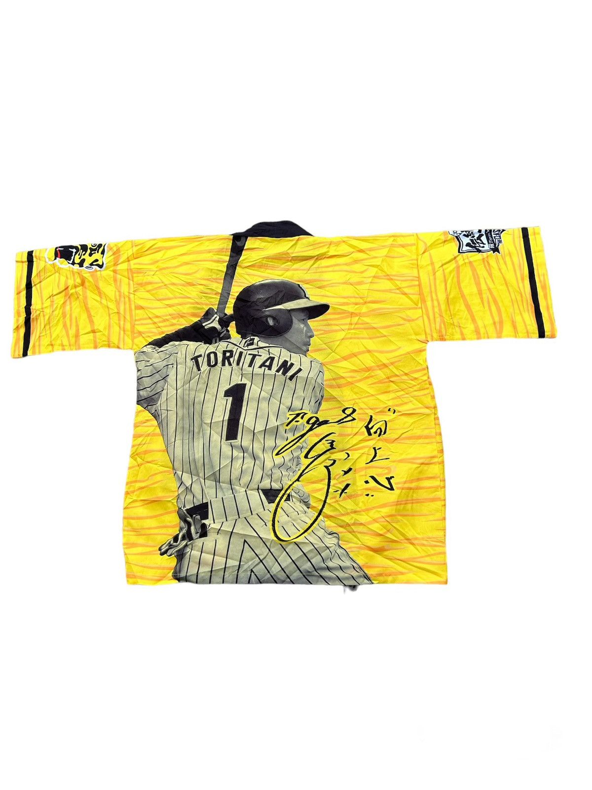 image of Kimono Japan Dragon Takashi Toritani Hanshin Tiger Kimono in Yellow, Men's (Size XL)