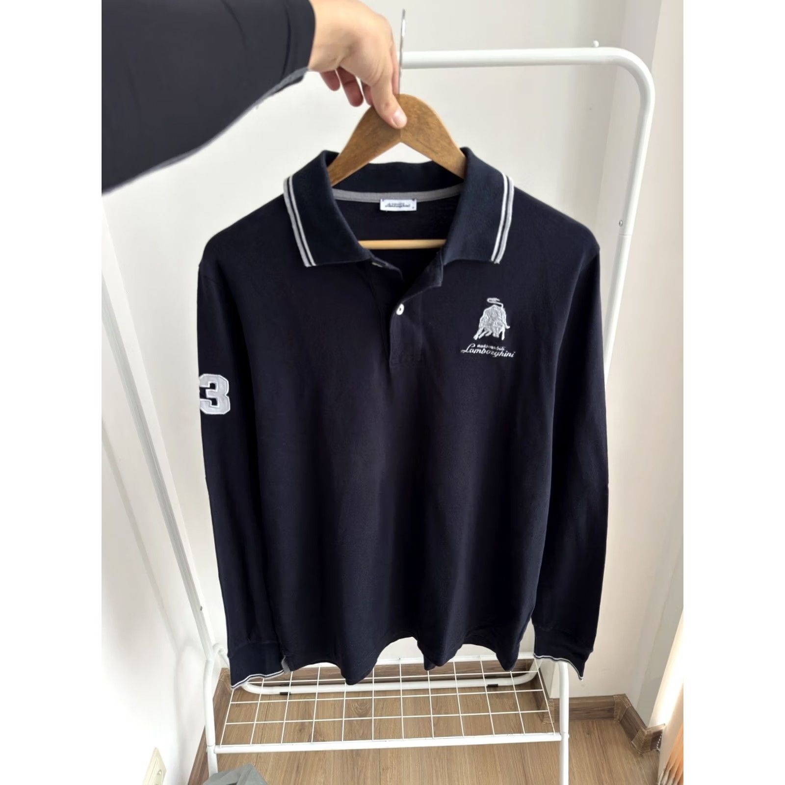Lamborghini VINTAGE Lamborghini Automobili Racing Long Sleeve Shirt Cotton Dark Blue Size M Men Size US M / EU 48-50 / 2 - 3 Thumbnail