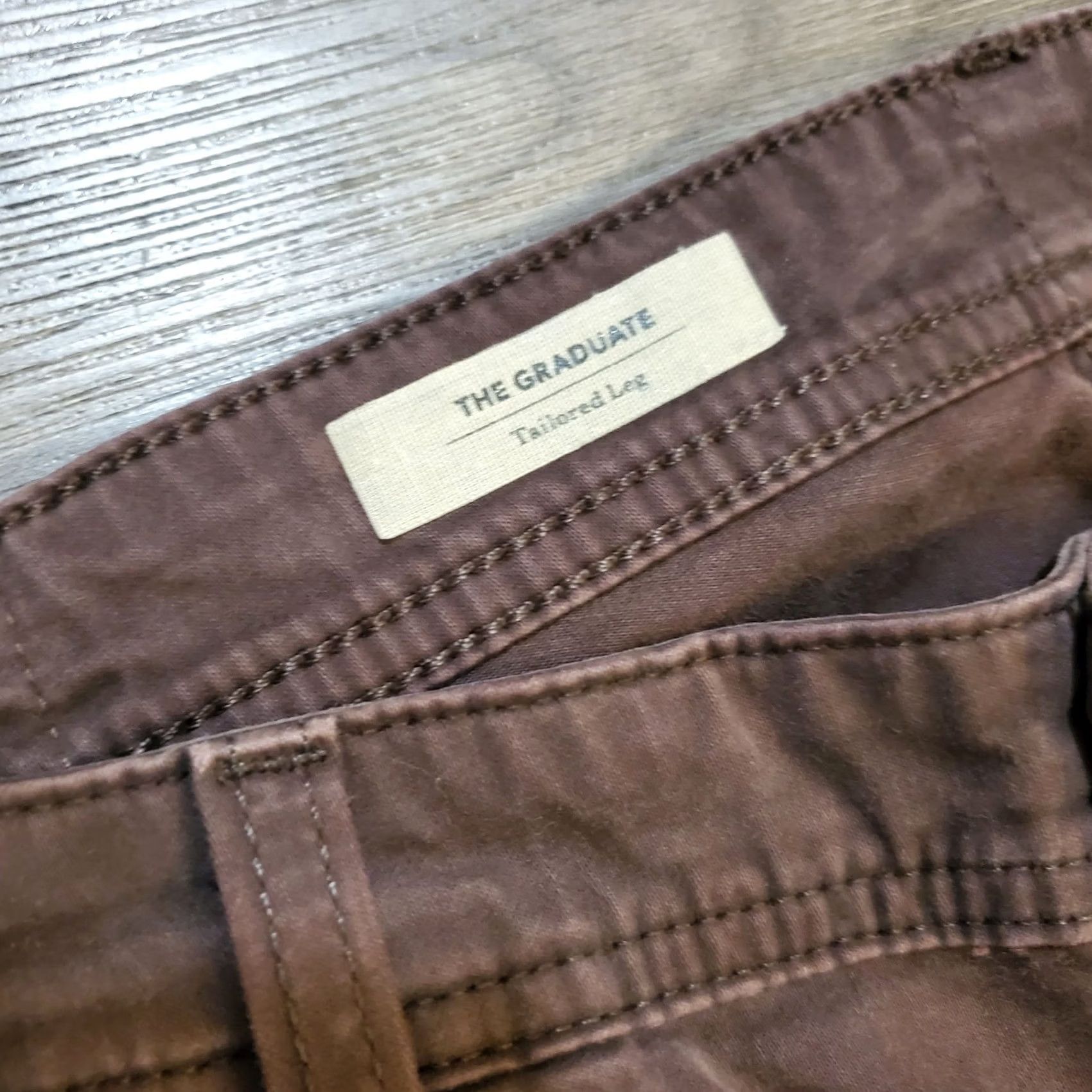 Vintage AG Adriano Goldschmied The Graduate Pants Mens 36x32 Brown Tailored Leg Cotton Size US 36 / EU 52 - 4 Thumbnail