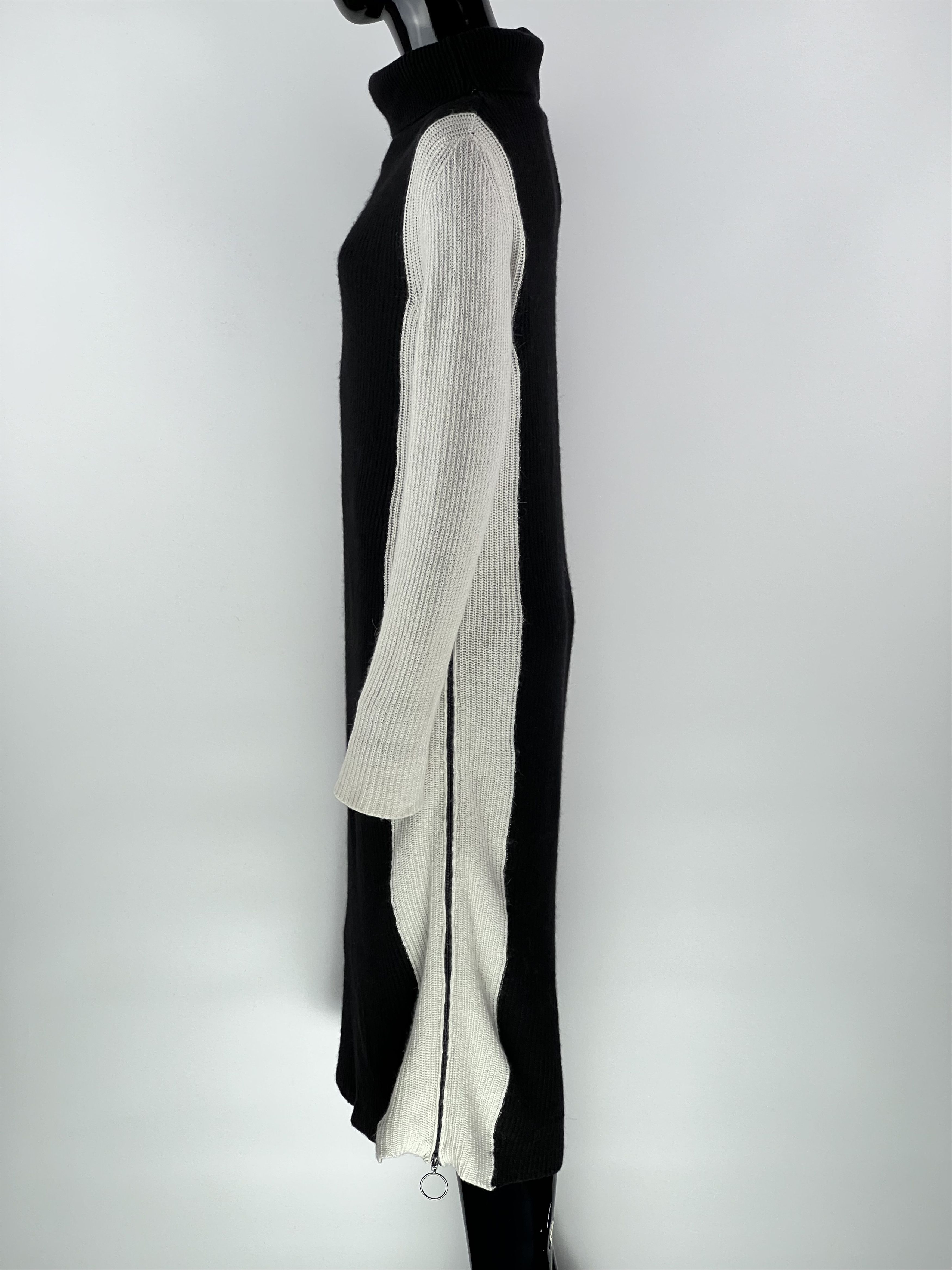 Other Kaos Ribbed Turtleneck Dress Zipped Wool Angora Cashmere S/M Size S / US 4 / IT 40 - 2 Thumbnail