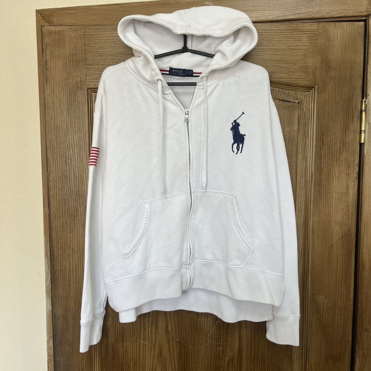 Vintage zip hoodie polo Ralph Lauren USA flag big Logo