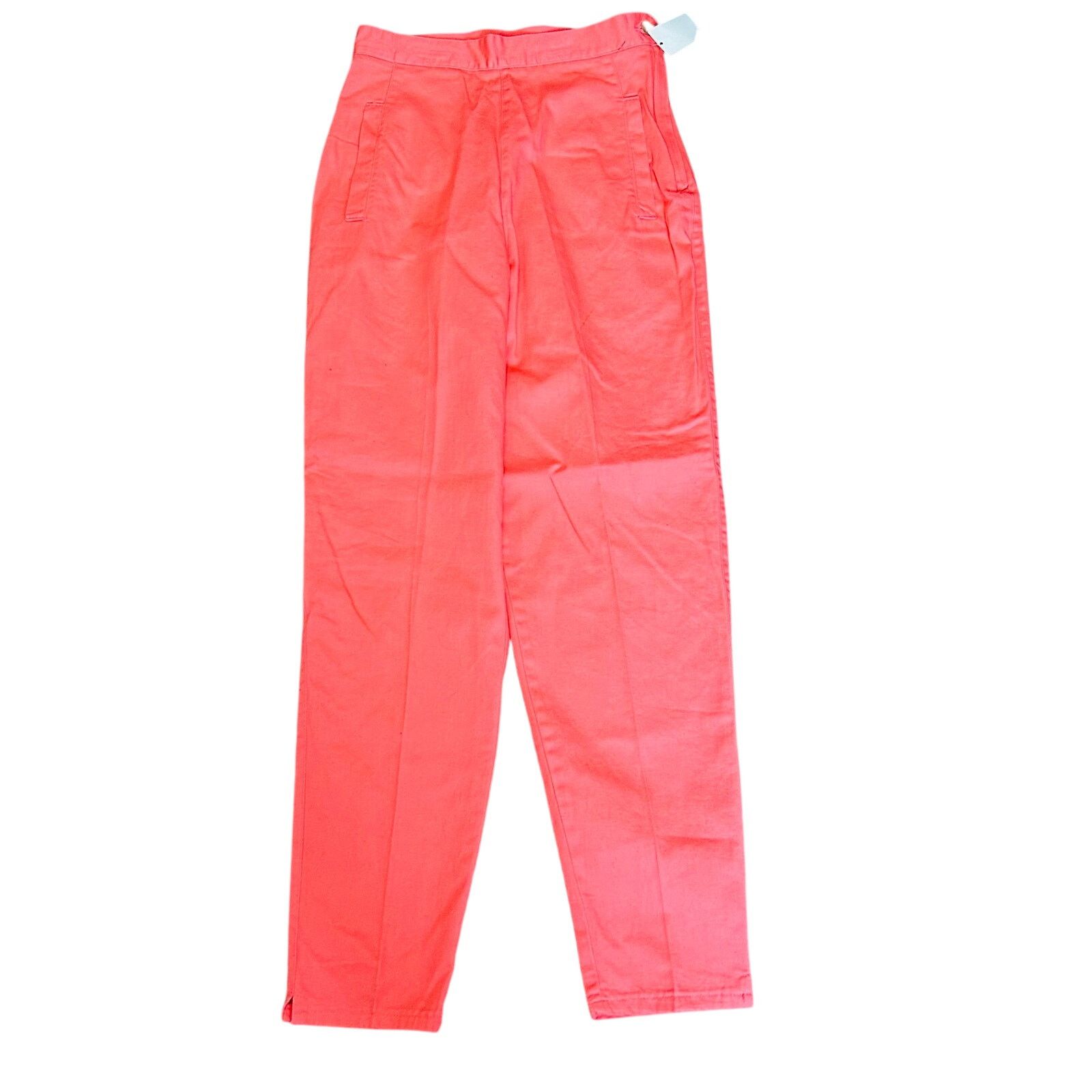 Vintage 80s Vintage High Waist Pants Tapered Leg Trousers Coral Pink Size 26" / US 2 / IT 38 - 3 Thumbnail