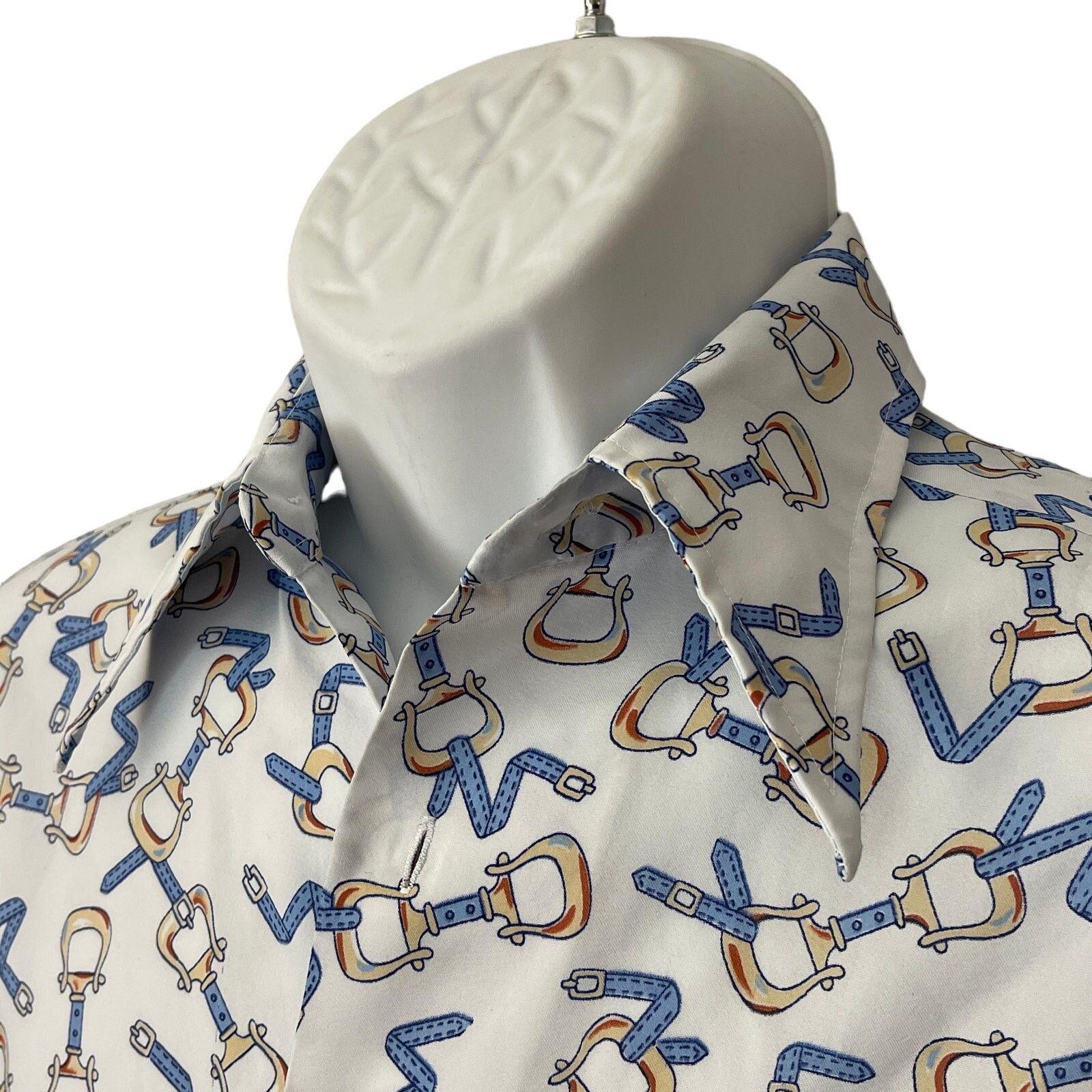 Vintage VINTAGE 70s Kmart Bit and Bridle Shirt Size Med 15.5 Size US M / EU 48-50 / 2 - 2 Thumbnail