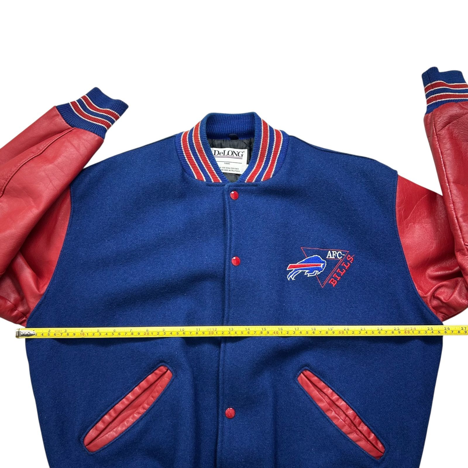 NFL VTG 90s NFL BUFFALO BILLS DELONG VARSITY JACKET EMBROIDERED Size US L / EU 52-54 / 3 - 10 Thumbnail