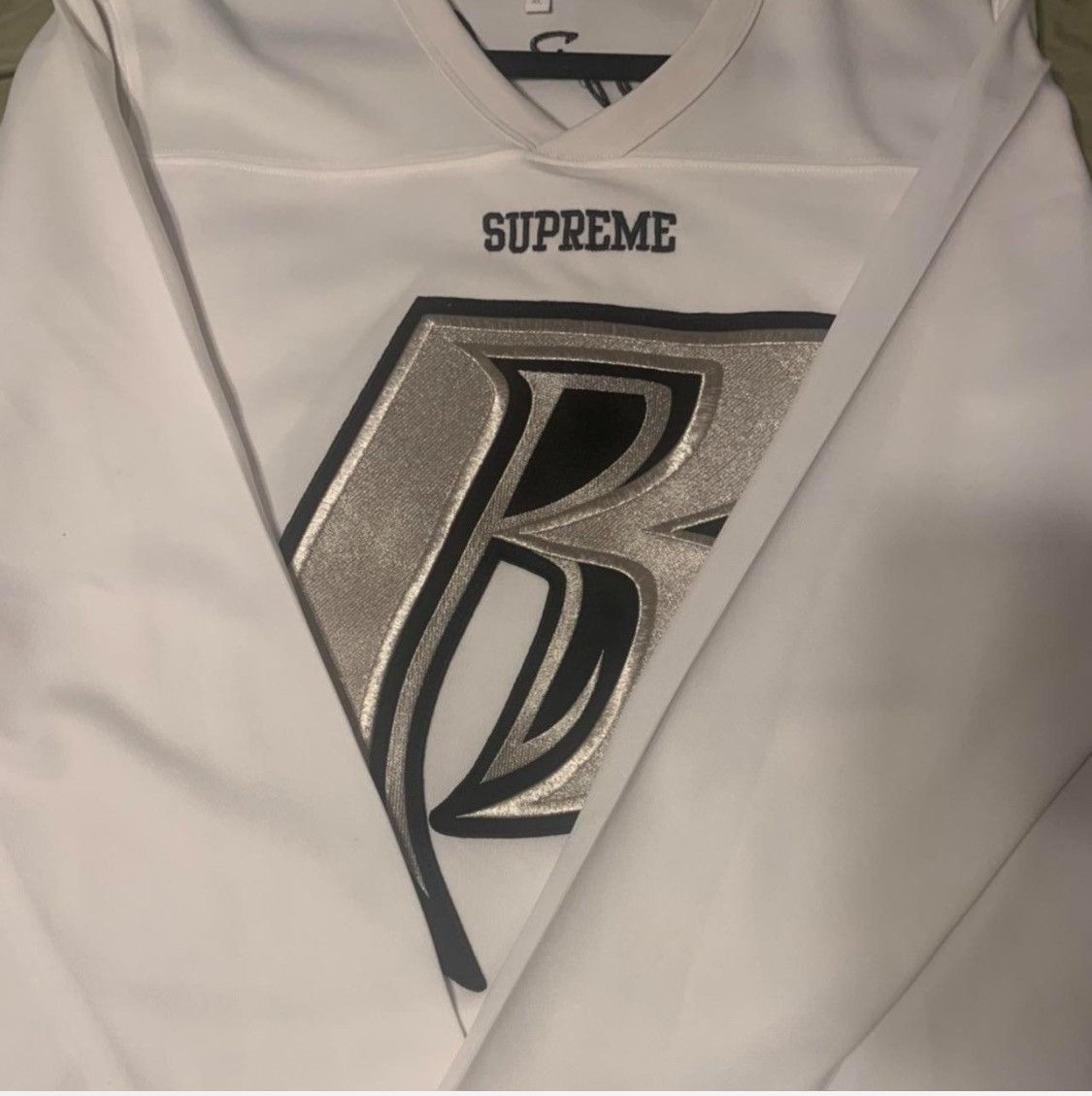 image of Fw14 Ruff Ryders X Supreme Jersey in White, Men's (Size XL)