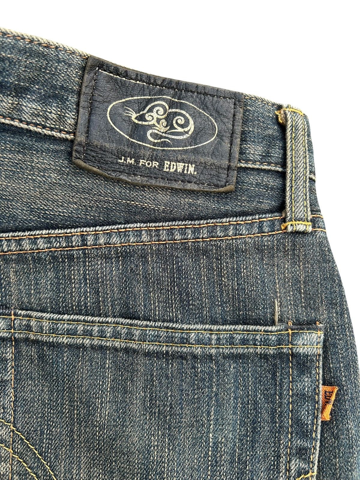 Kapital VINTAGE EDWIN 505 SELVEDGE RUSTY DISTRESSED DENIM JEANS Size US 32 / EU 48 - 6 Thumbnail