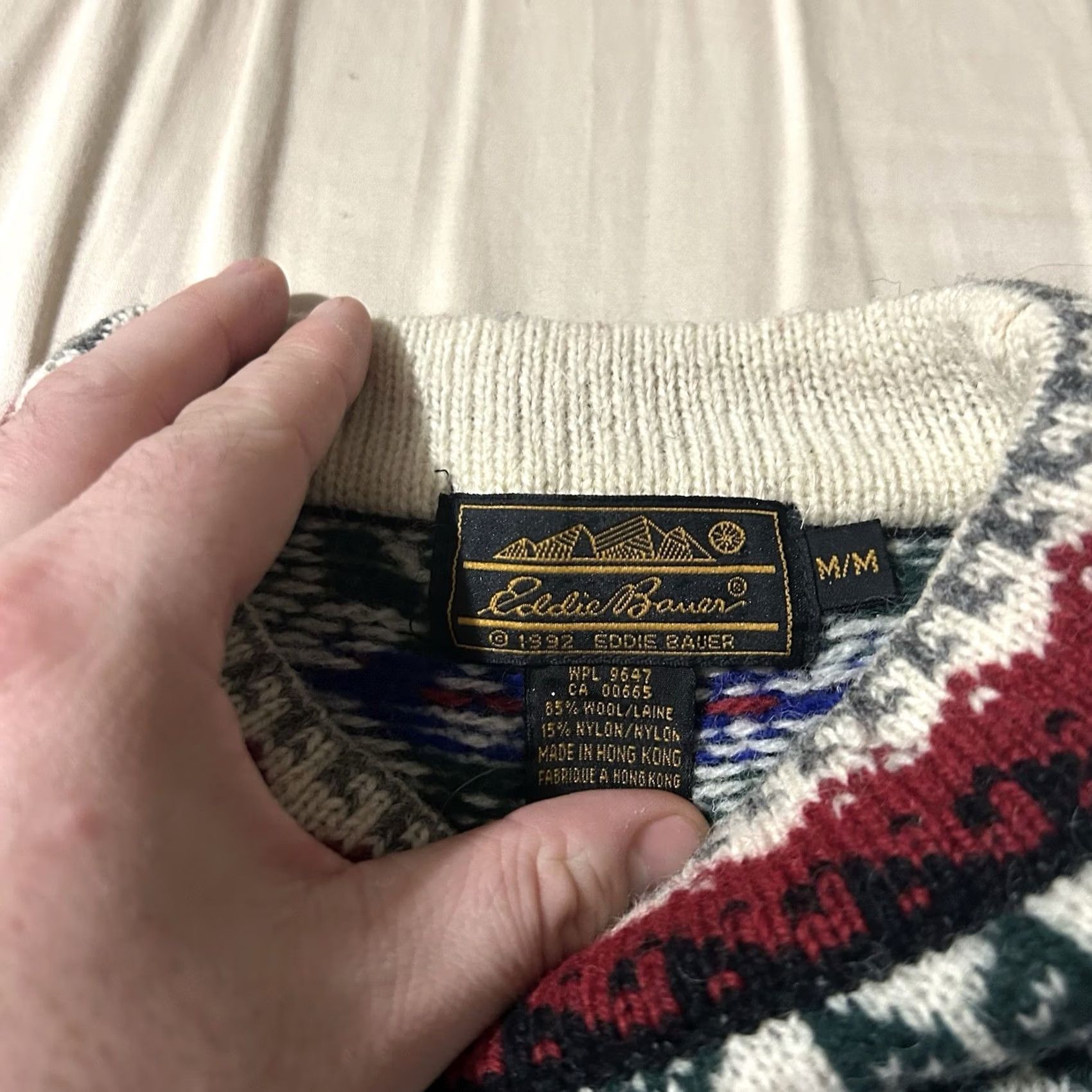 Eddie Bauer VINTAGE Eddie Bauer Sweater Nordic Fair Isle Winter Wool Pullover Mens Size M Red 90s Size US M / EU 48-50 / 2 - 6 Thumbnail