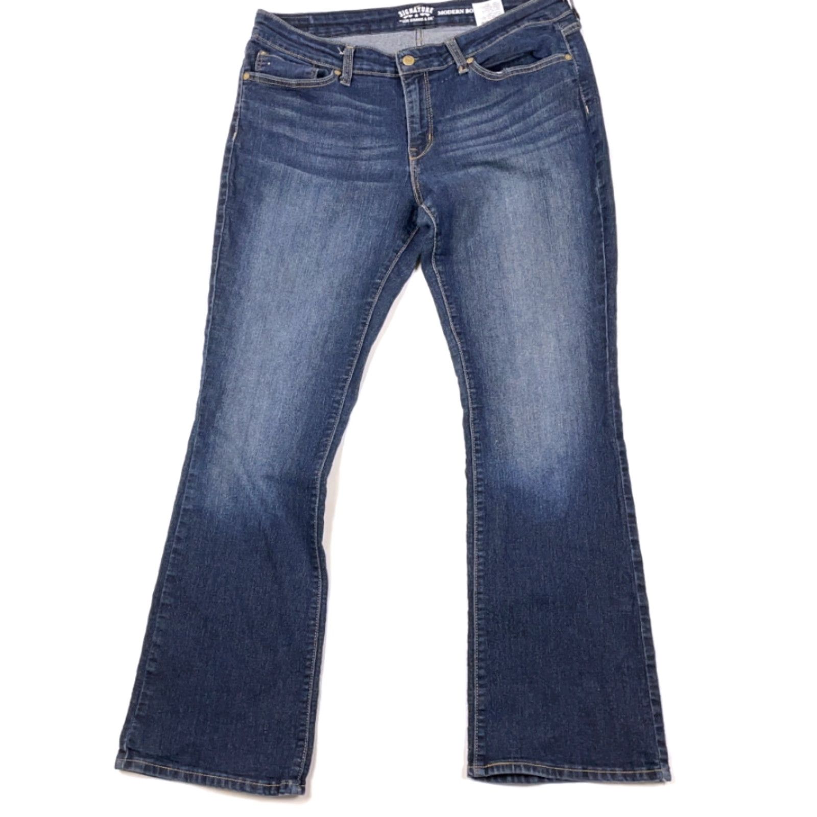Levi's Levi's Jeans Bootcut Women Medium Blue Wash 33 x 32 Regular Rise 9 in. 5-Pocket Denim Stretch Cotton Polyester Elastane Vintage: No Size 24" / US 00 / IT 34 - 2 Thumbnail