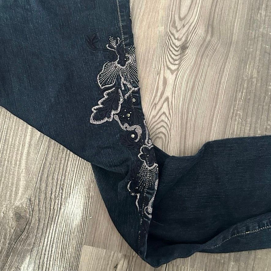 Other cos jeans dark blue floral embroidered jeans Size 32" / US 10 / IT 46 - 2 Thumbnail