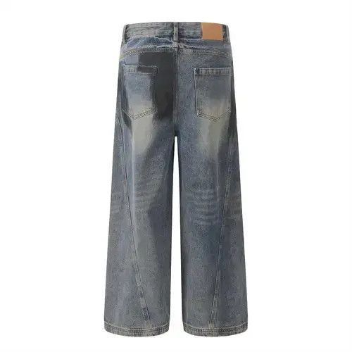 Jean American men's loose graffiti ripped straight jeans Size US 32 / EU 48 - 3 Thumbnail