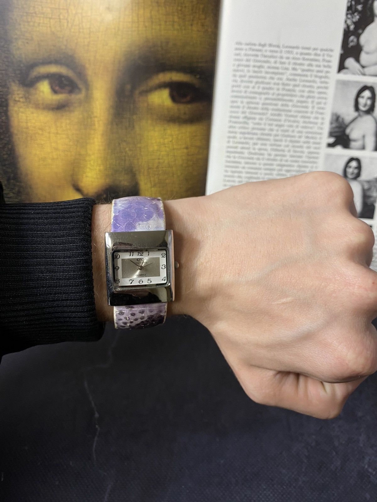 Japanese Brand × Jewelry × Vintage Art Watch Quartz Wide Bracelet Iridescent Size ONE SIZE - 2 Thumbnail