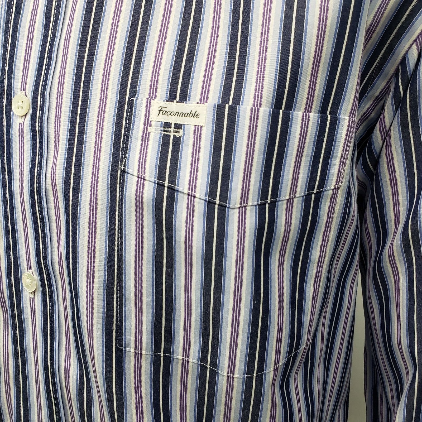 Faconnable Faconnable Shirt Classic Fit Striped Long Sleeve Button Down Size US L / EU 52-54 / 3 - 4 Thumbnail