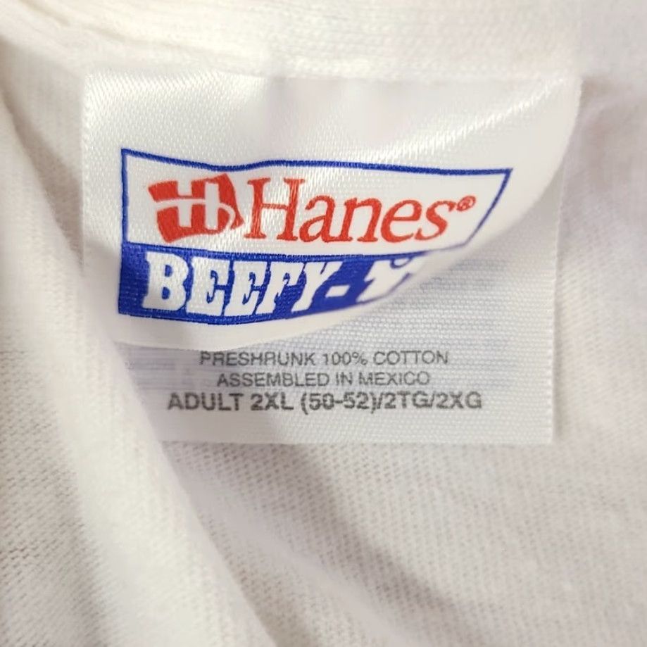 Hanes VINTAGE Hanes T-Shirt Mens 2XL White Cotton Crew Neck Long Sleeve Y2K 2003 Hot Rod Car Show Double-Sided Graphic Print Size US XXL / EU 58 / 5 - 6 Thumbnail