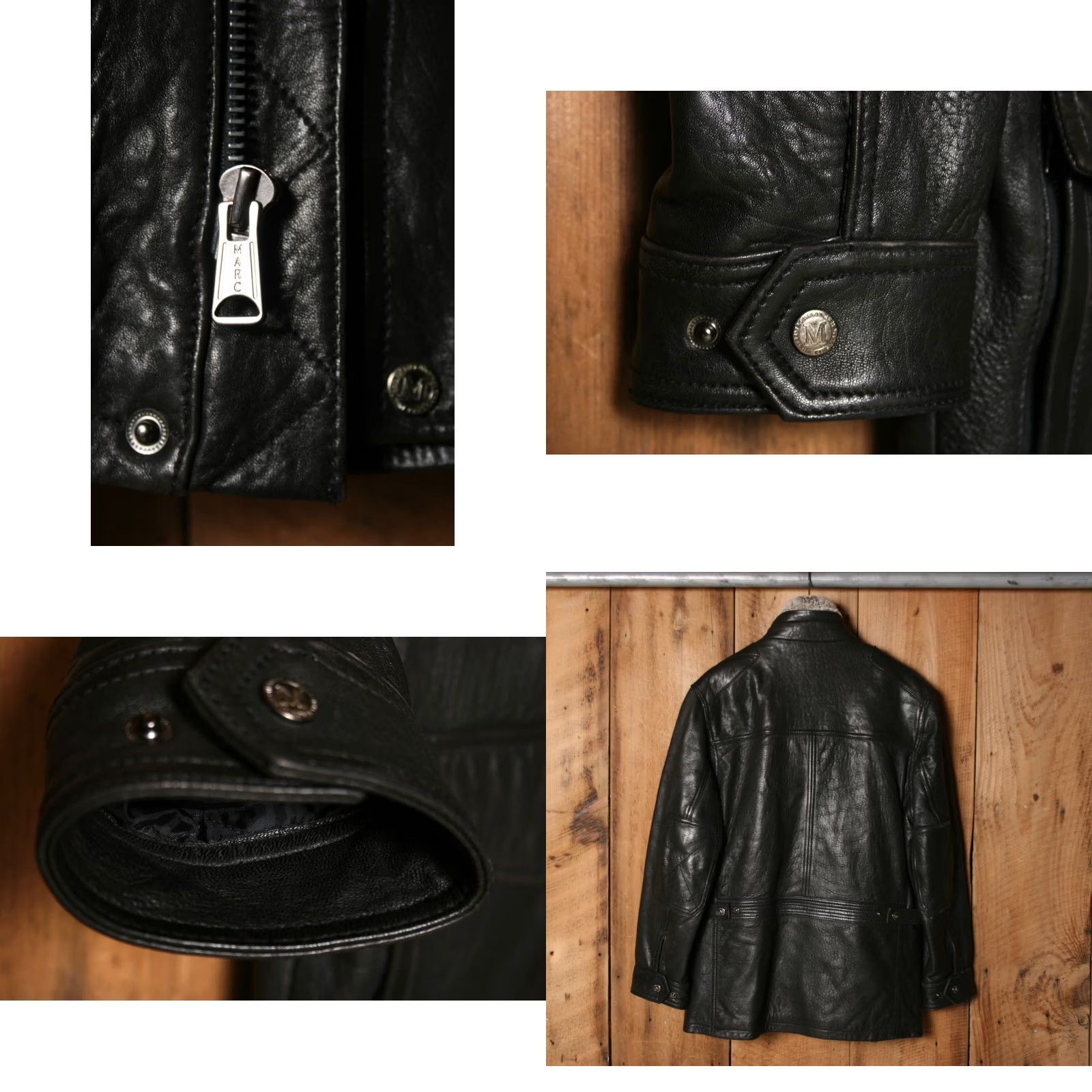 Andrew Marc ANDREW MARC Leather Jacket Mens S Black Insulated Lined Removable Shearling Collar Biker Zip Snap Winter Fall Size US S / EU 44-46 / 1 - 8 Thumbnail