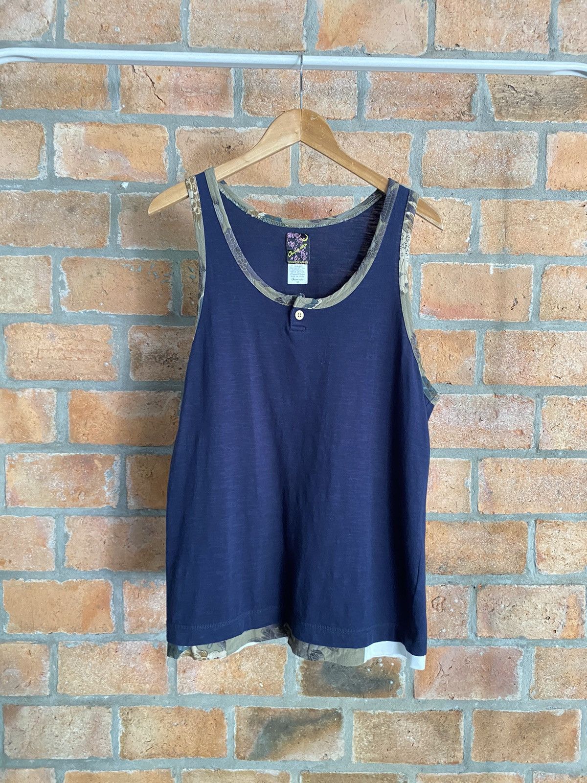 Japanese Brand Oniwa Soto Dark Blue Sleeveless Top Size US M / EU 48-50 / 2 - 1 Thumbnail