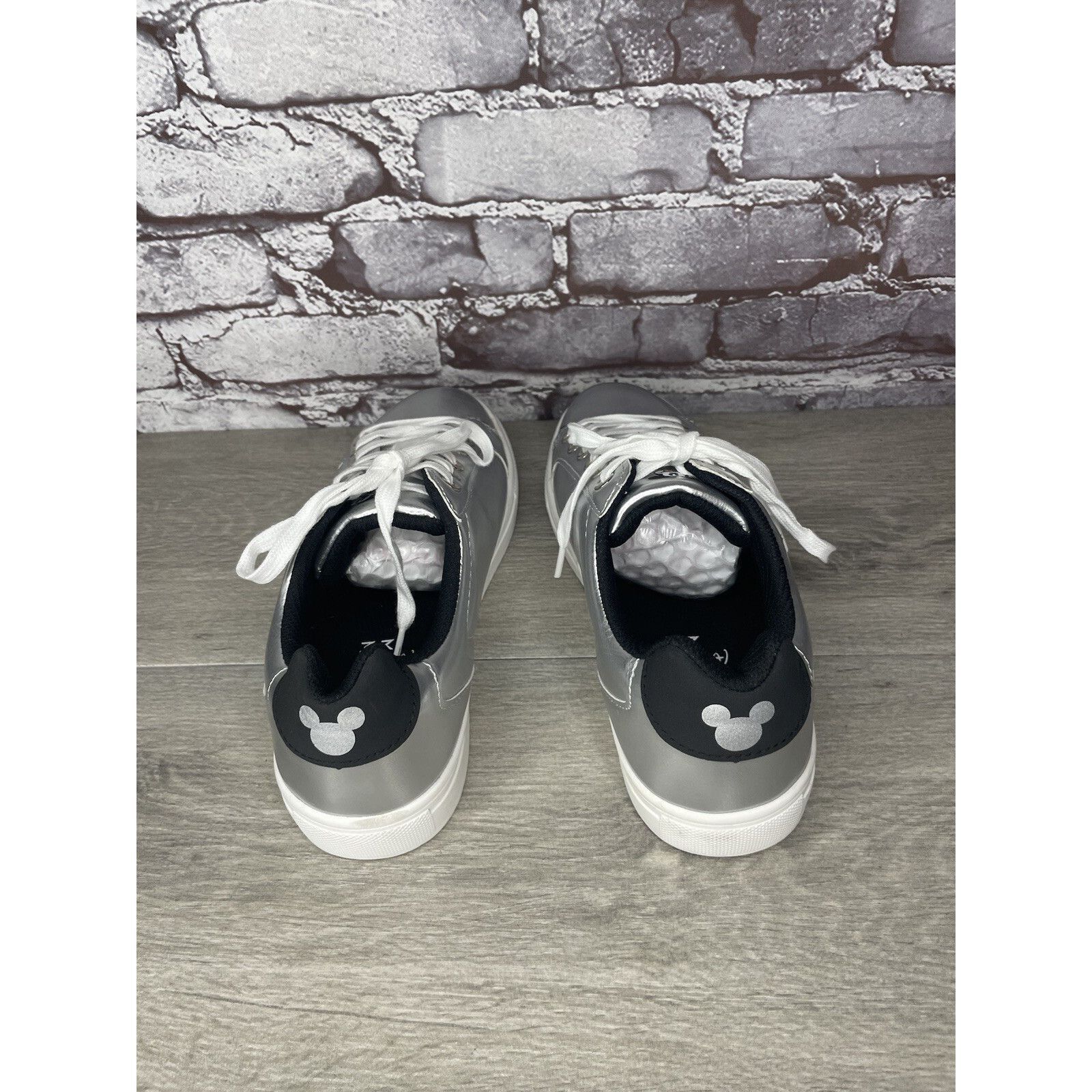 Disney Disney Mickey Mouse Silver Metallic Textile Lace Up Low Snea Size US 10 / IT 40 - 5 Thumbnail