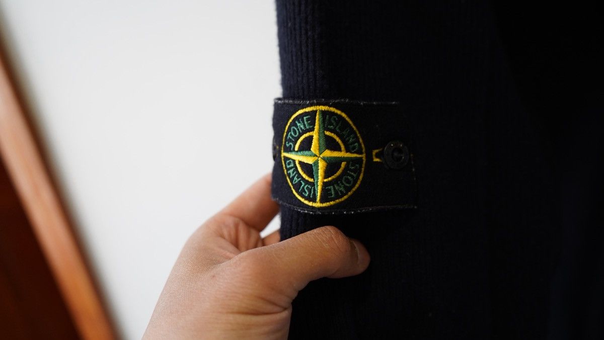 Stone Island Navy Stone Island Knitted Hoodie with Buttoned Hood Size US M / EU 48-50 / 2 - 3 Thumbnail