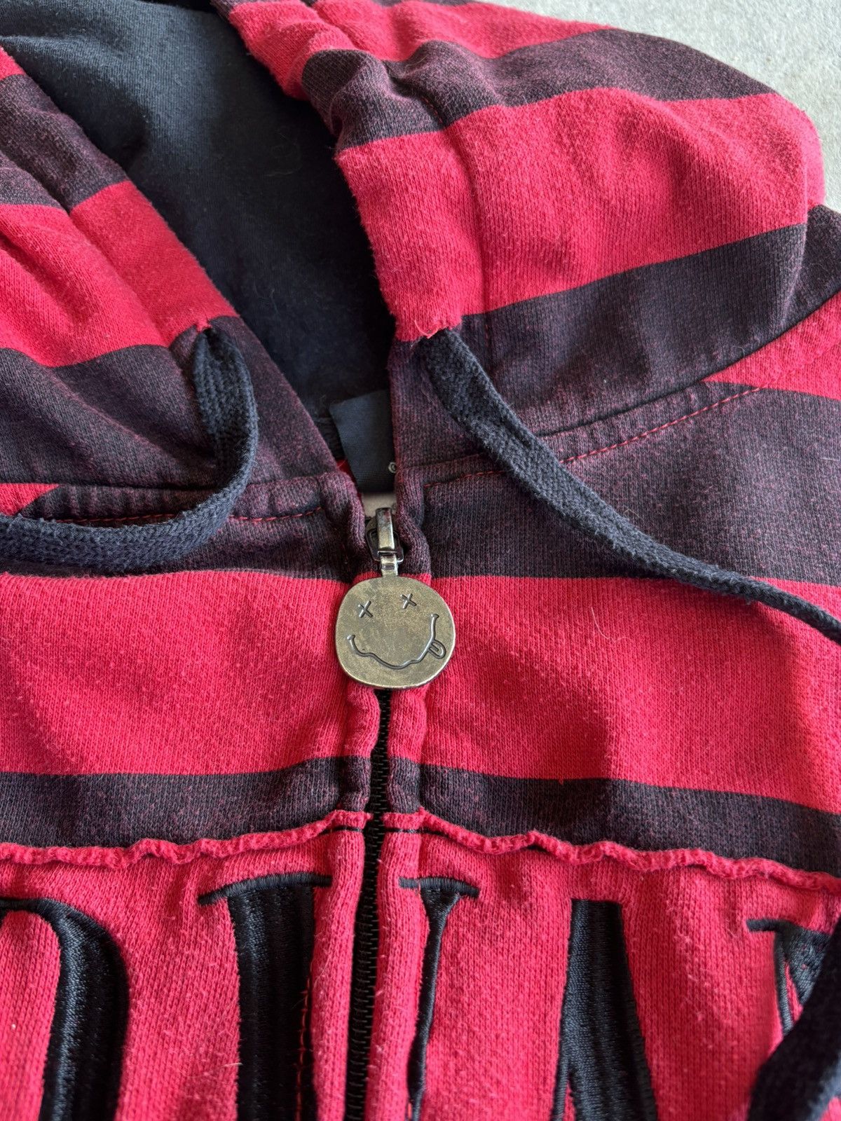 Vintage Crazy Nirvana Grunge Striped Zip Hoodie Kurt Cobain Style Size US L / EU 52-54 / 3 - 9 Thumbnail
