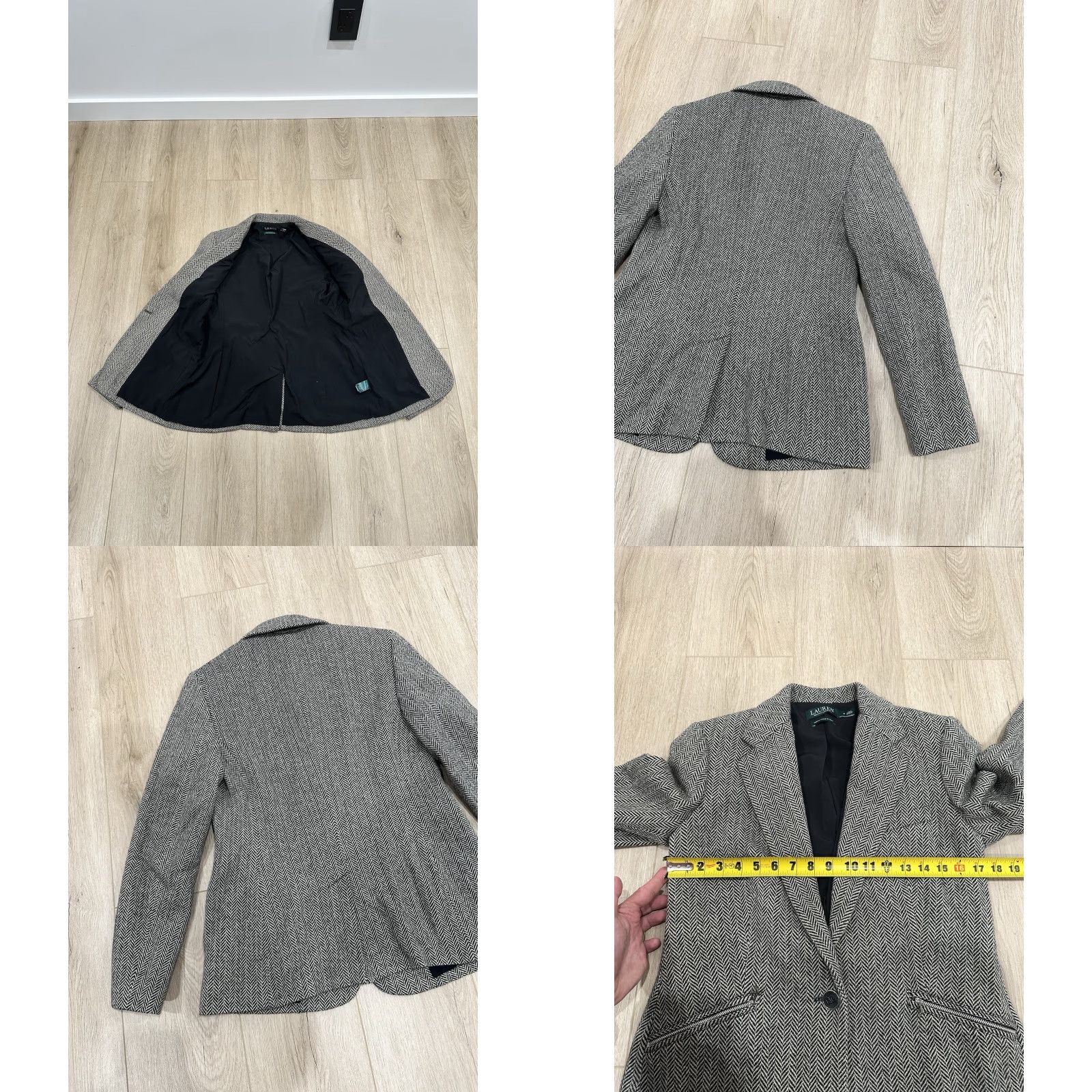 Ralph Lauren VINTAGE Ralph Lauren Blazer Herringbone Tweed Wool Brown/Black Size 8 Womens Regular Jacket Size M / US 6-8 / IT 42-44 - 8 Thumbnail