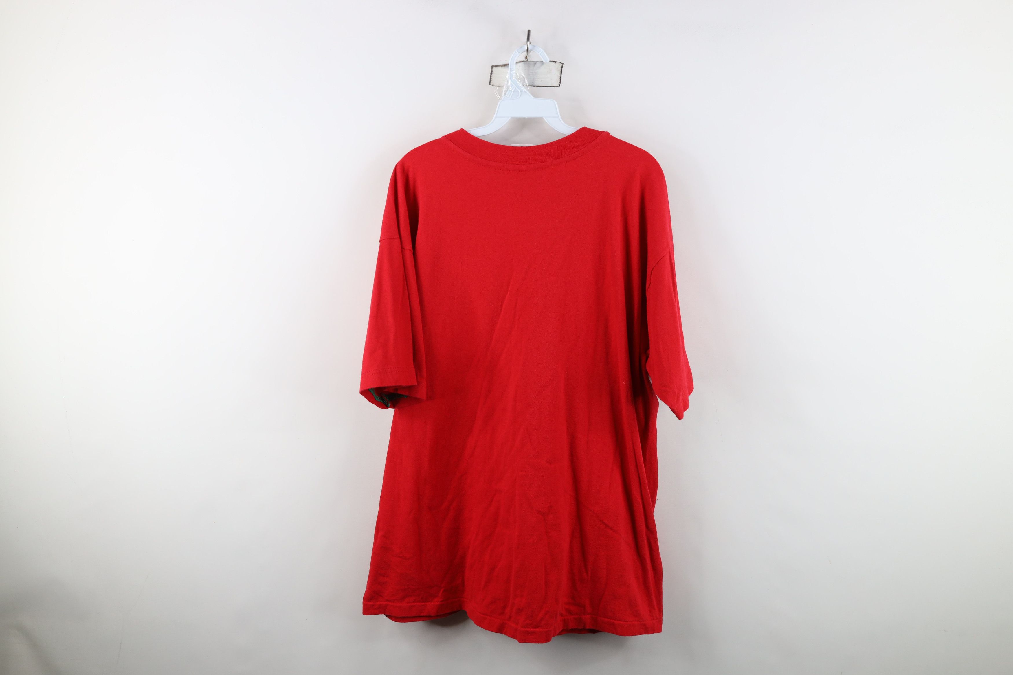 Vintage Vintage 90s Streetwear Heavyweight Cotton T-Shirt Red USA Size US XL / EU 56 / 4 - 10 Thumbnail